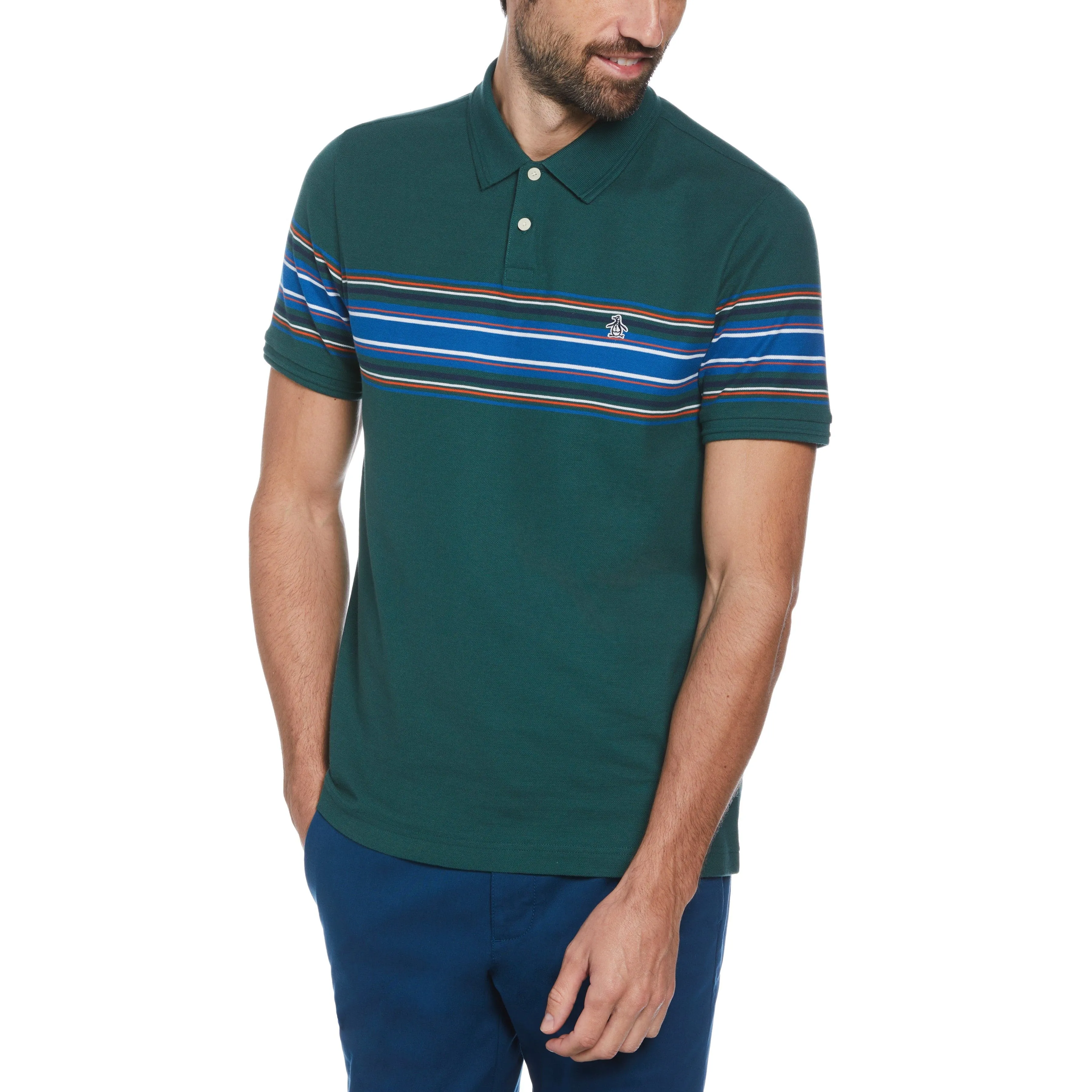 Cotton Pique Chest Stripe Polo sold by Original Penguin