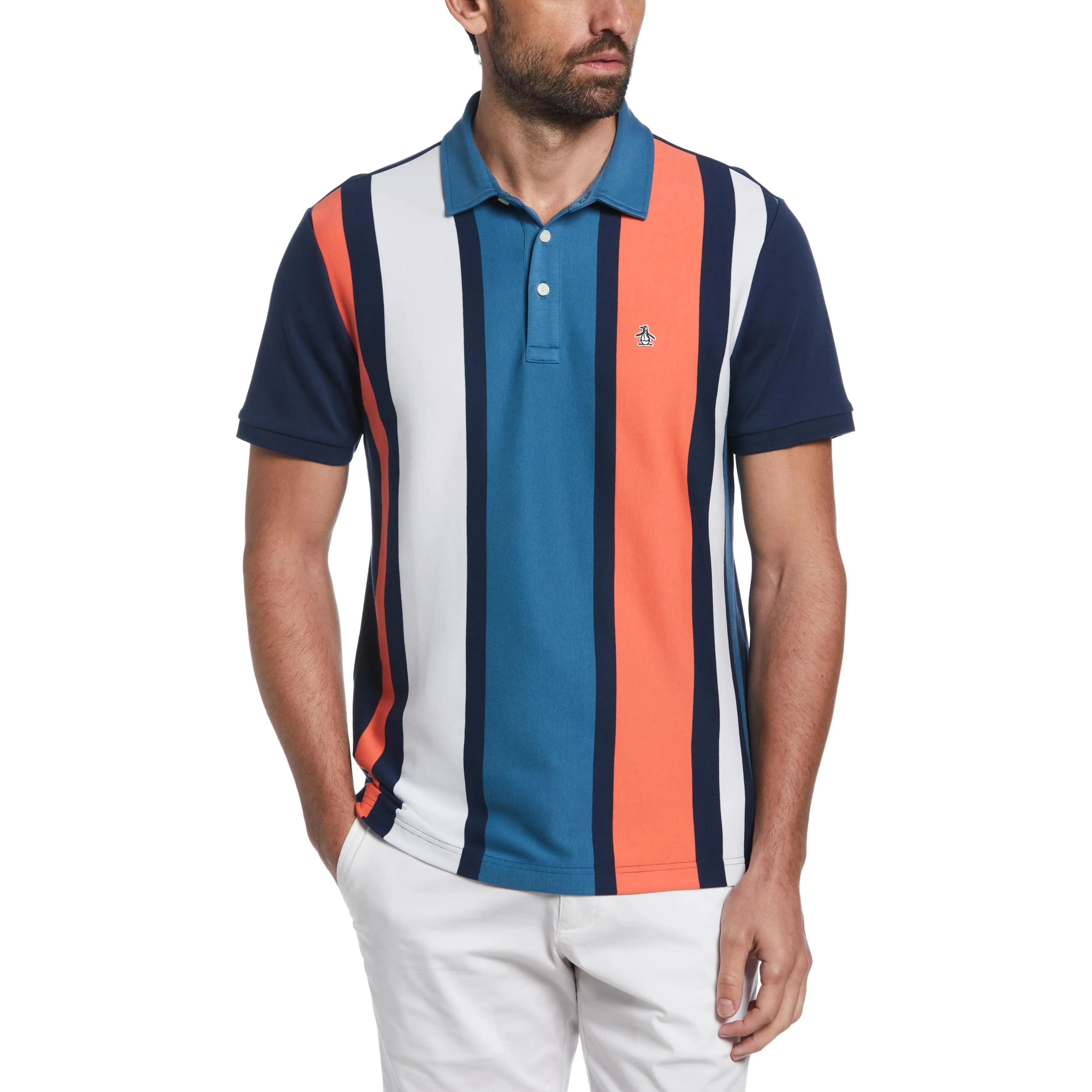 Cotton Interlock Vertical Stripe Polo sold by Original Penguin