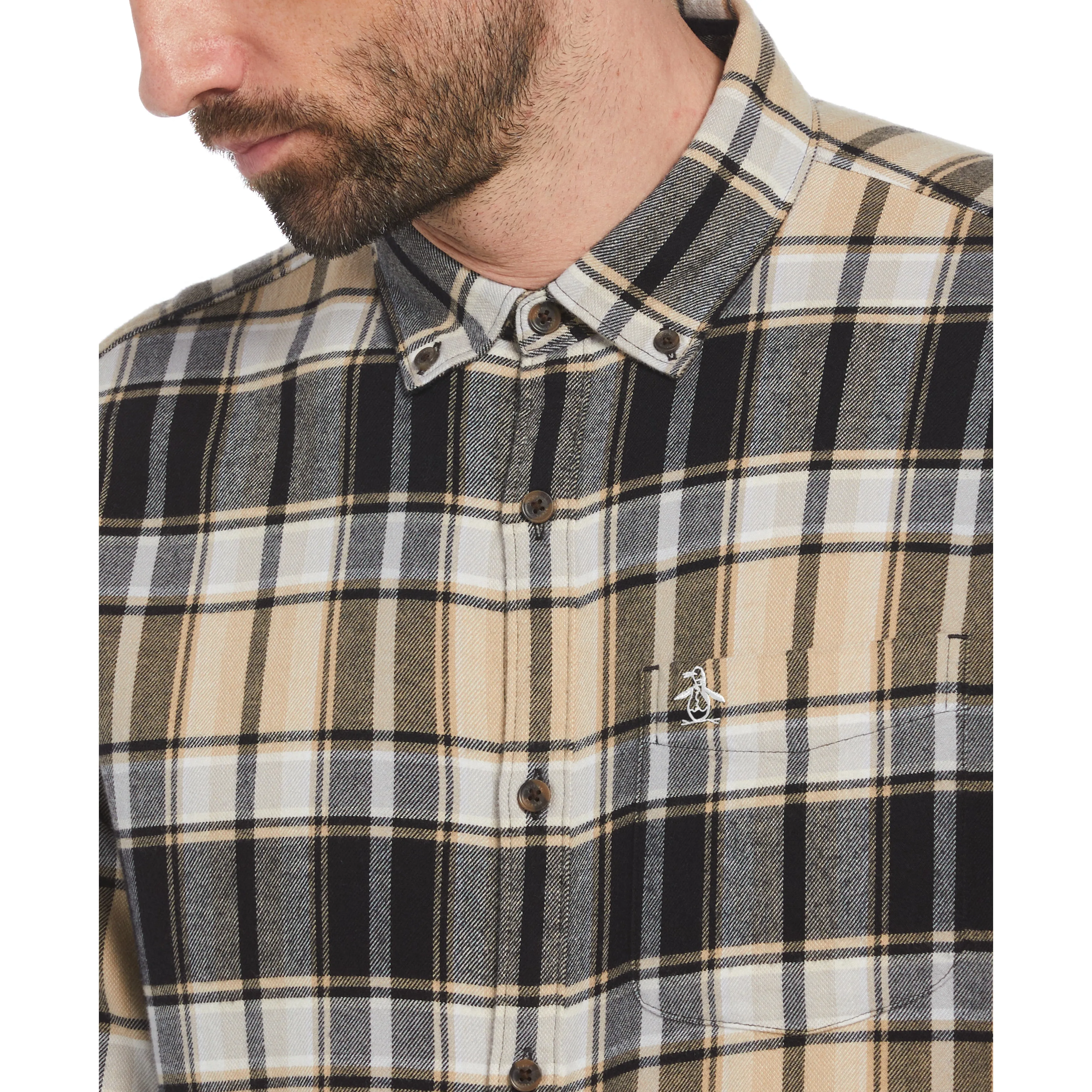 EcoVero™ Blend Plaid Flannel Shirt sold by Original Penguin product image thumbnail 3