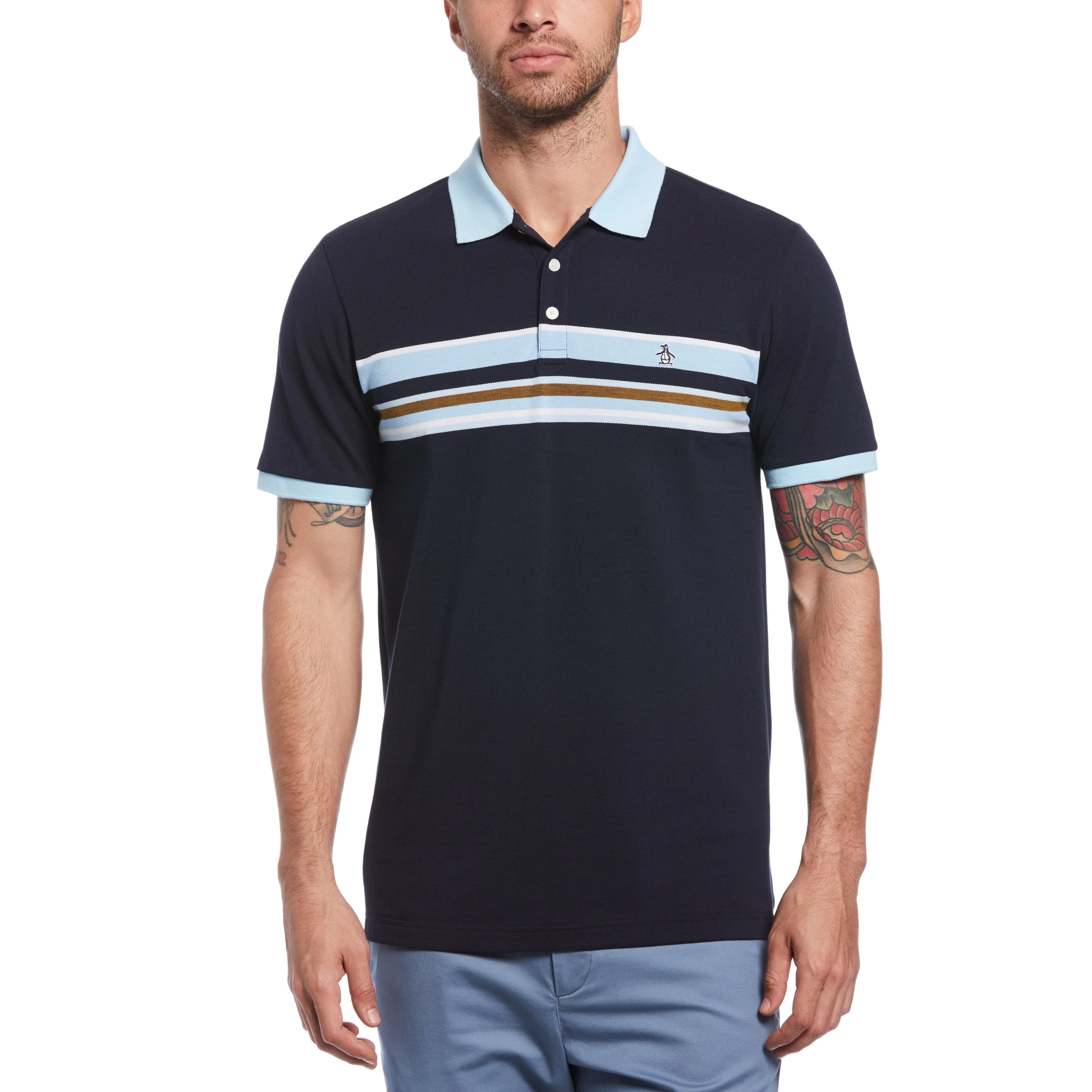Stripe Gusset Tipped Polo sold by Original Penguin