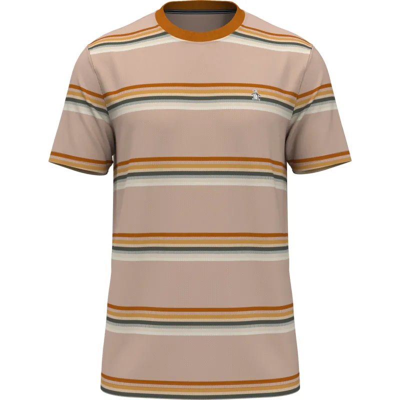 Birdseye Pique Engineered Stripe Tee sold by Original Penguin