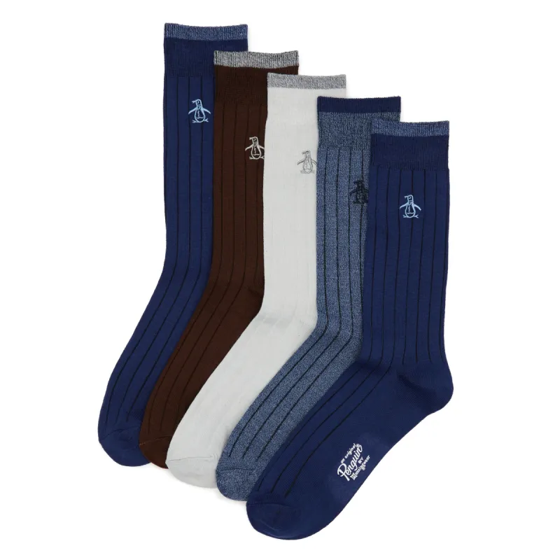 Ribbed Mixed 5 Pack Dress Socks sold by Original Penguin