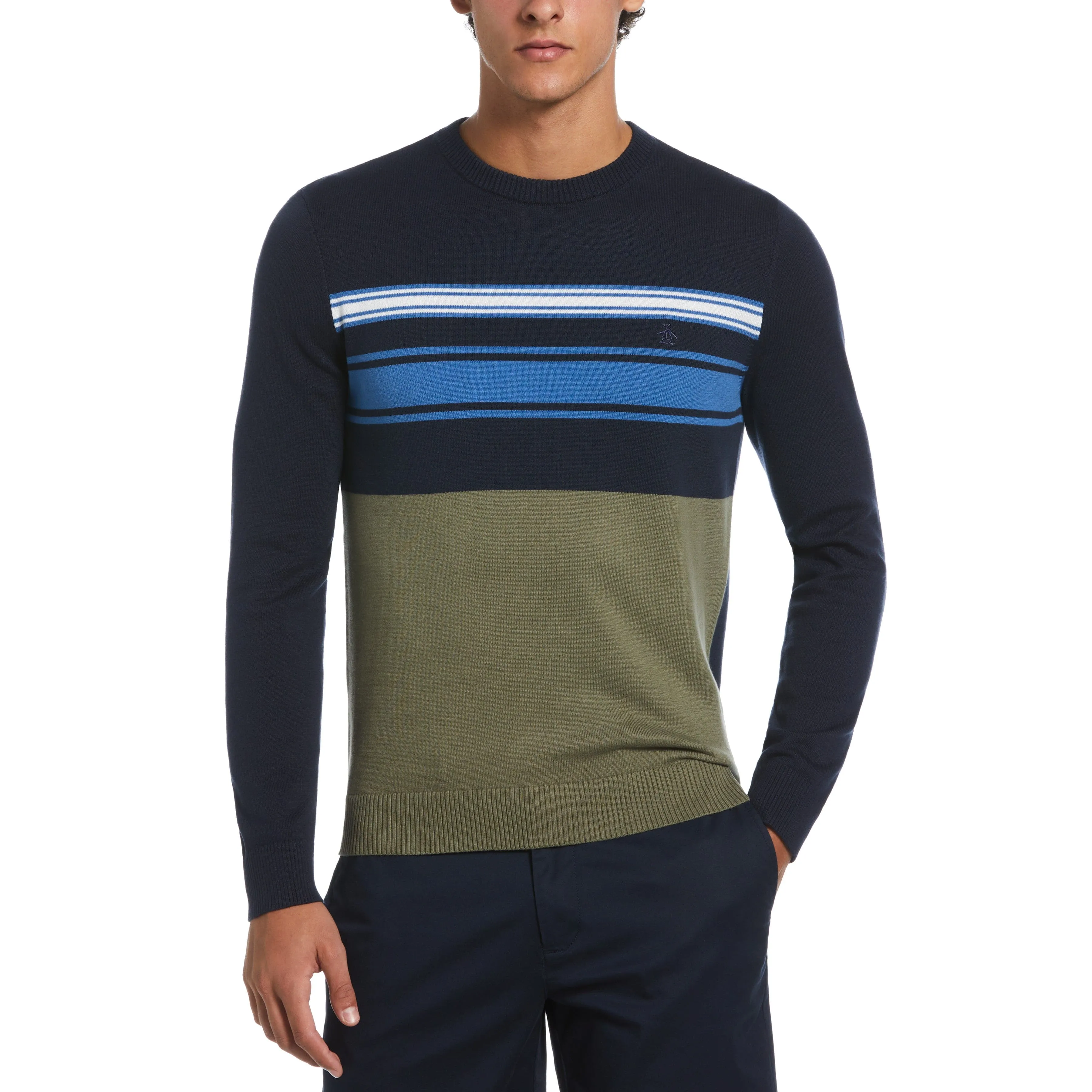 Cotton Engineered Stripe Sweater sold by Original Penguin