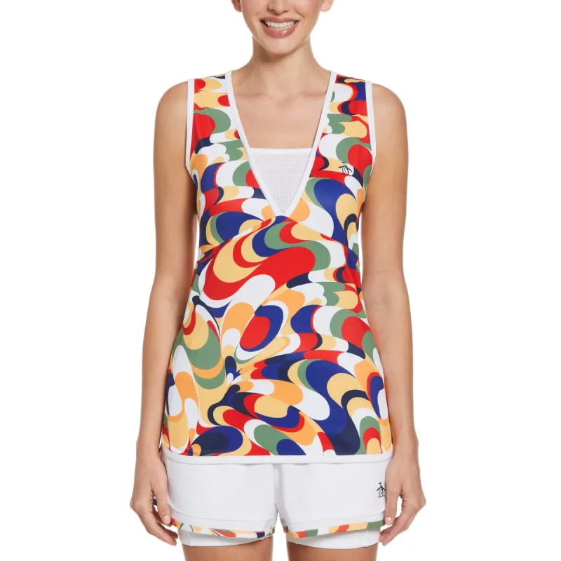 Women's Multi Directional Abstract Tennis Top sold by Original Penguin