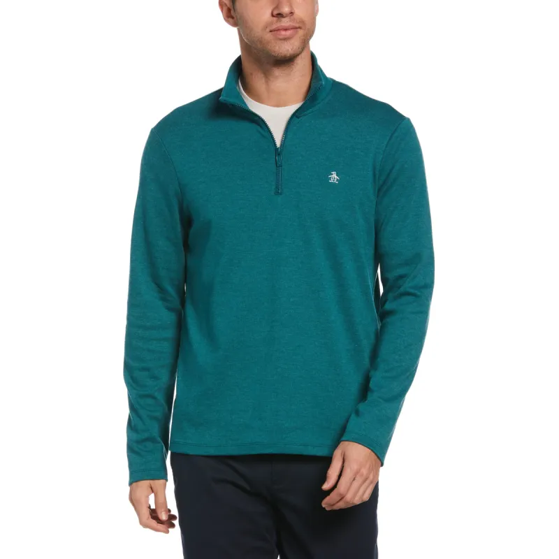 Perforated Fleece Quarter Zip Sweatshirt sold by Original Penguin