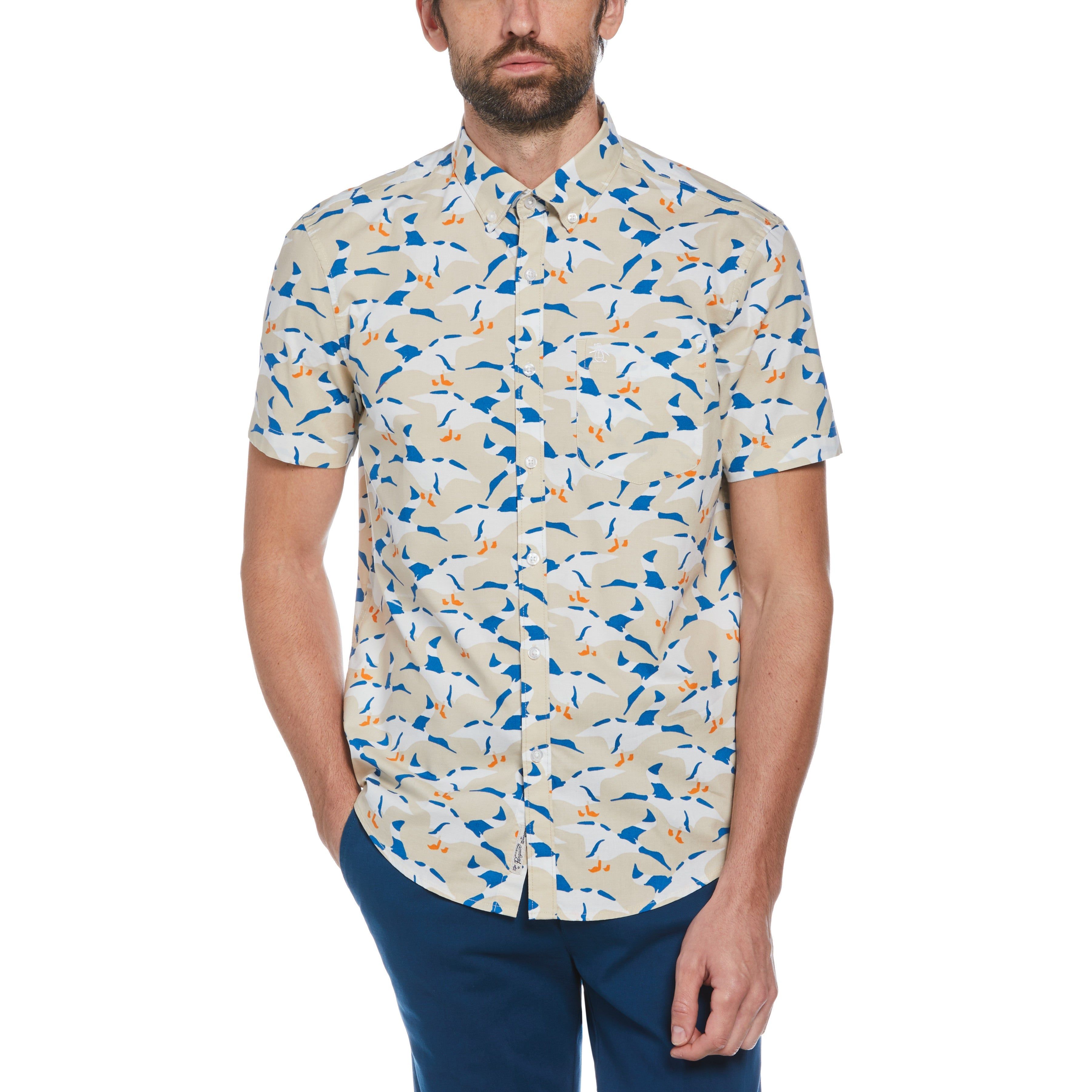 Poplin Bird Print Shirt sold by Original Penguin