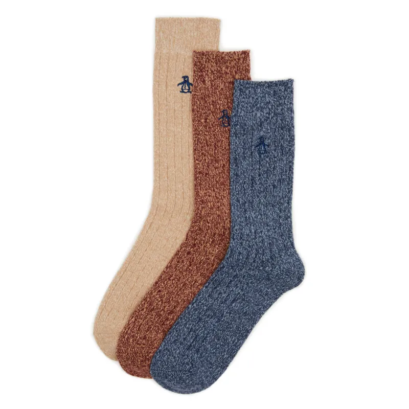 3 Pack Ribbed Cozy Marl Dress Socks sold by Original Penguin