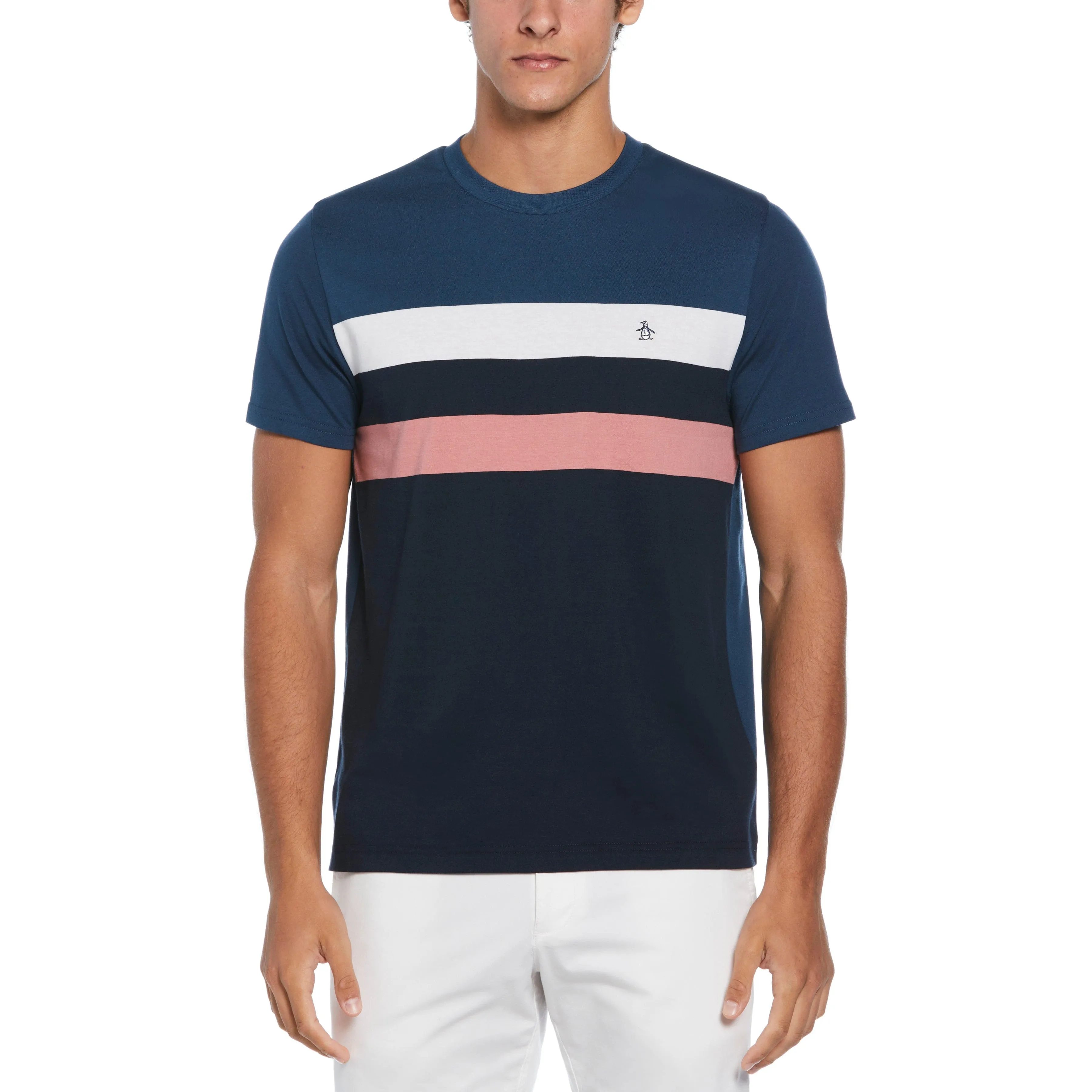 Cotton Jersey Yarn Dyed Chest Stripe Tee sold by Original Penguin