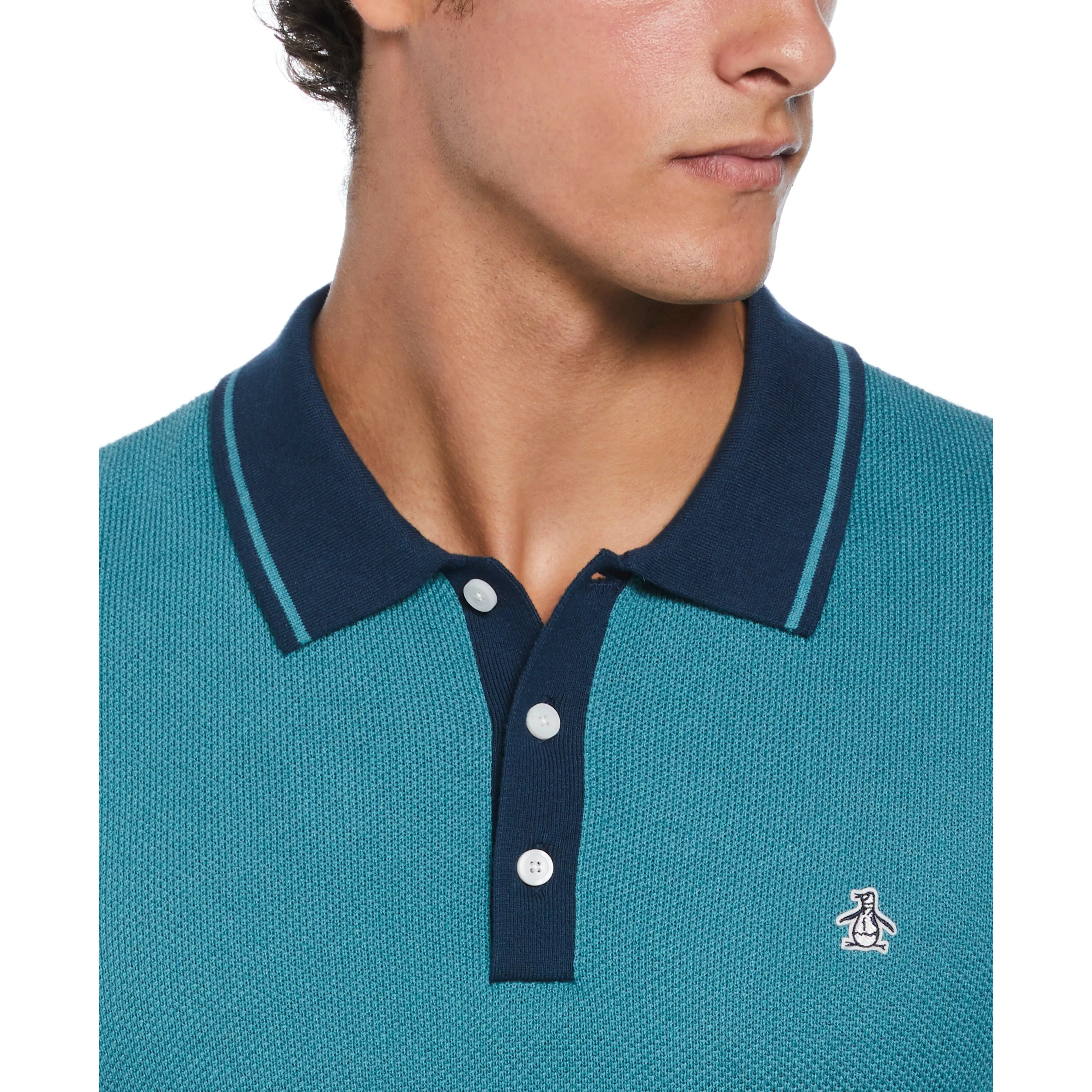 Cotton Honeycomb Sweater Polo sold by Original Penguin product image thumbnail 3
