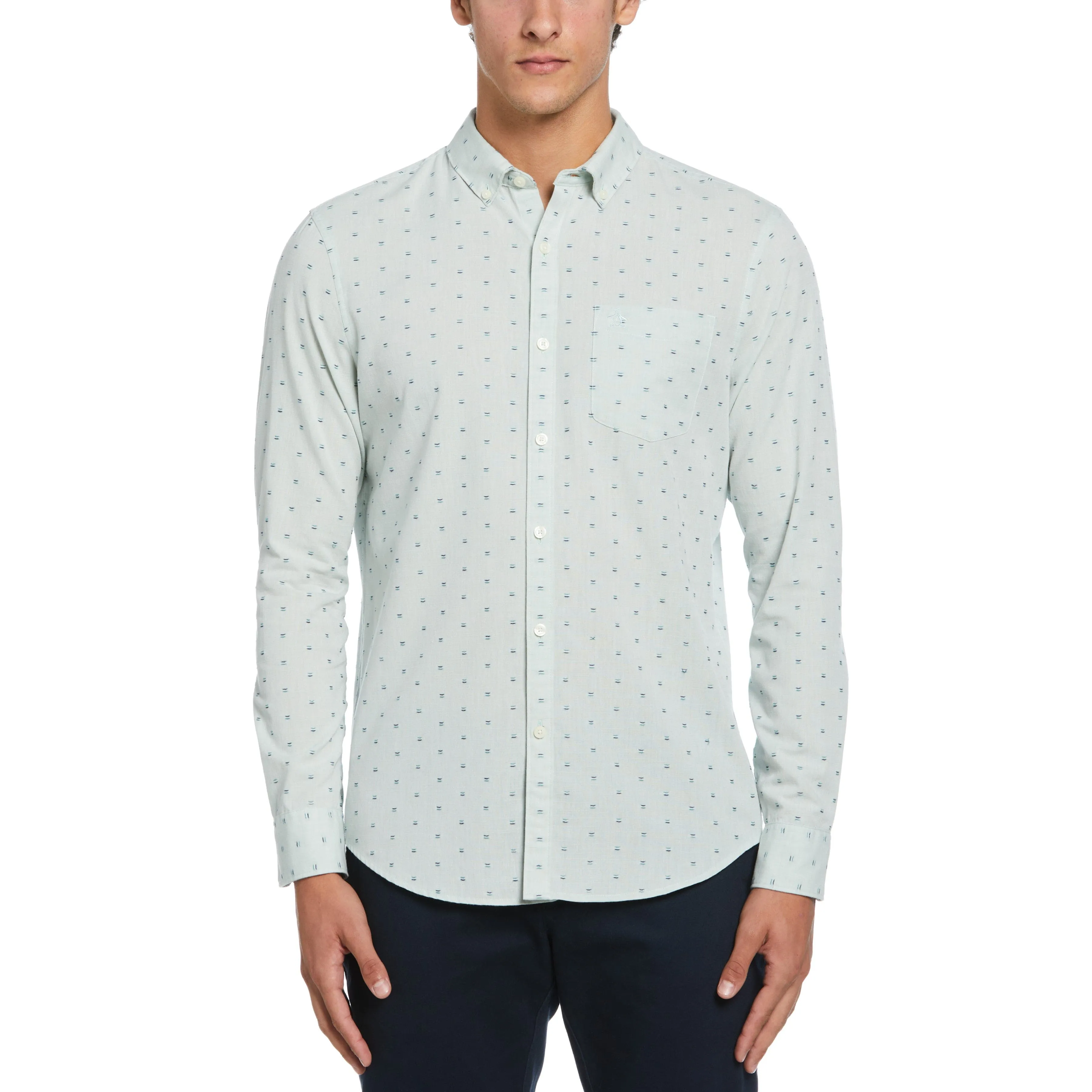Long Sleeve Chambray Dobby Shirt sold by Original Penguin