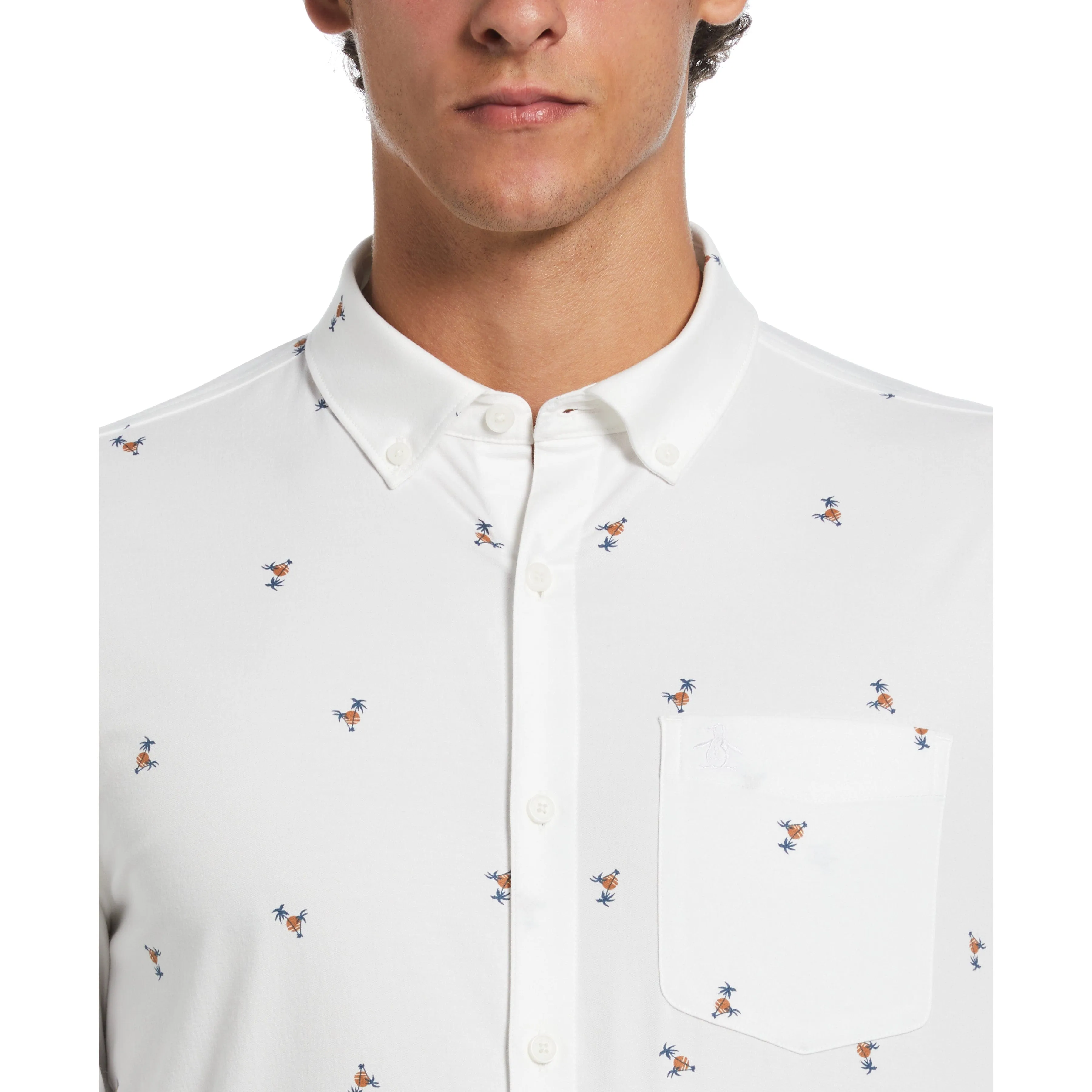 EcoVero™ Oxford Palm Tree Shirt sold by Original Penguin product image thumbnail 3