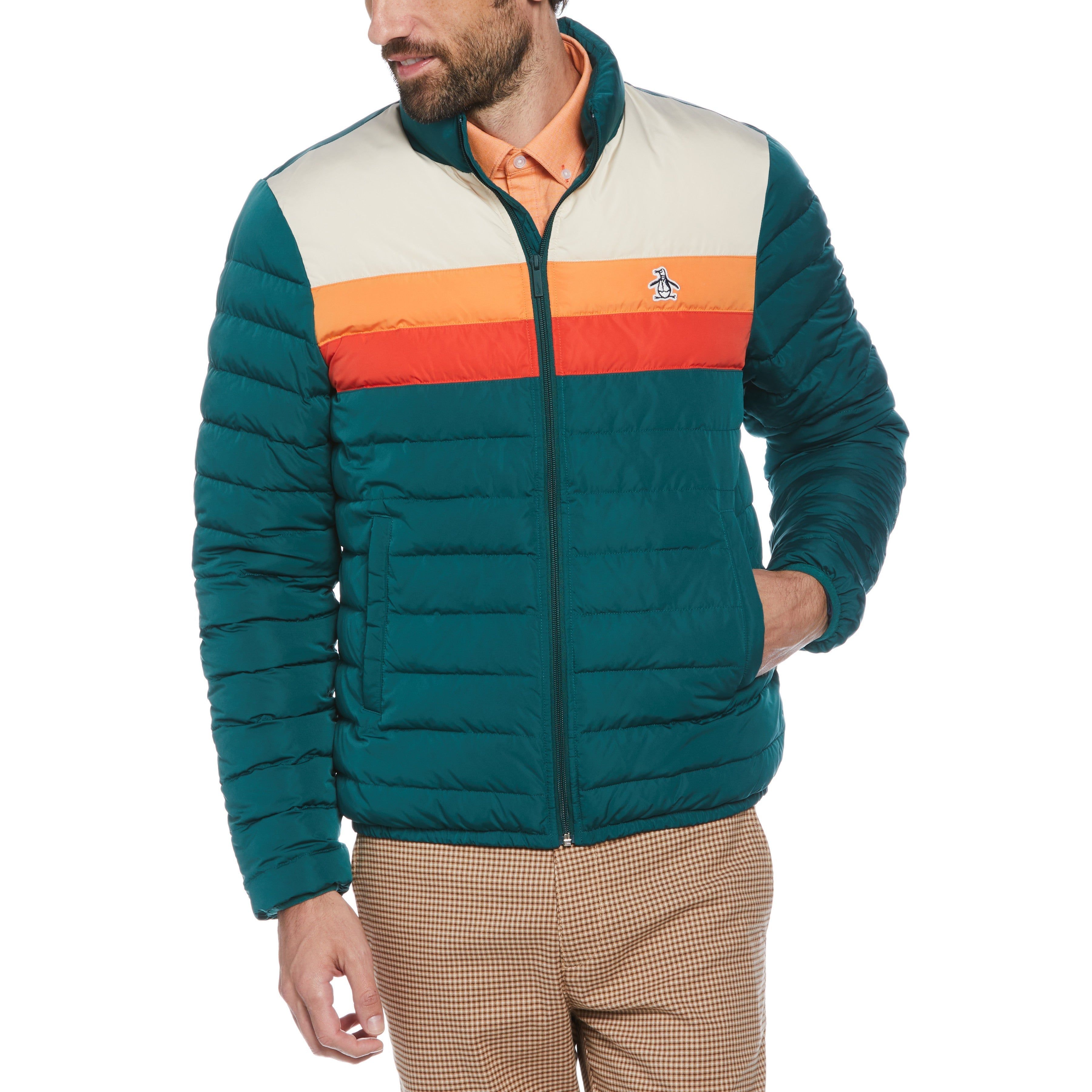 Lightweight Color Block Puffer Jacket sold by Original Penguin