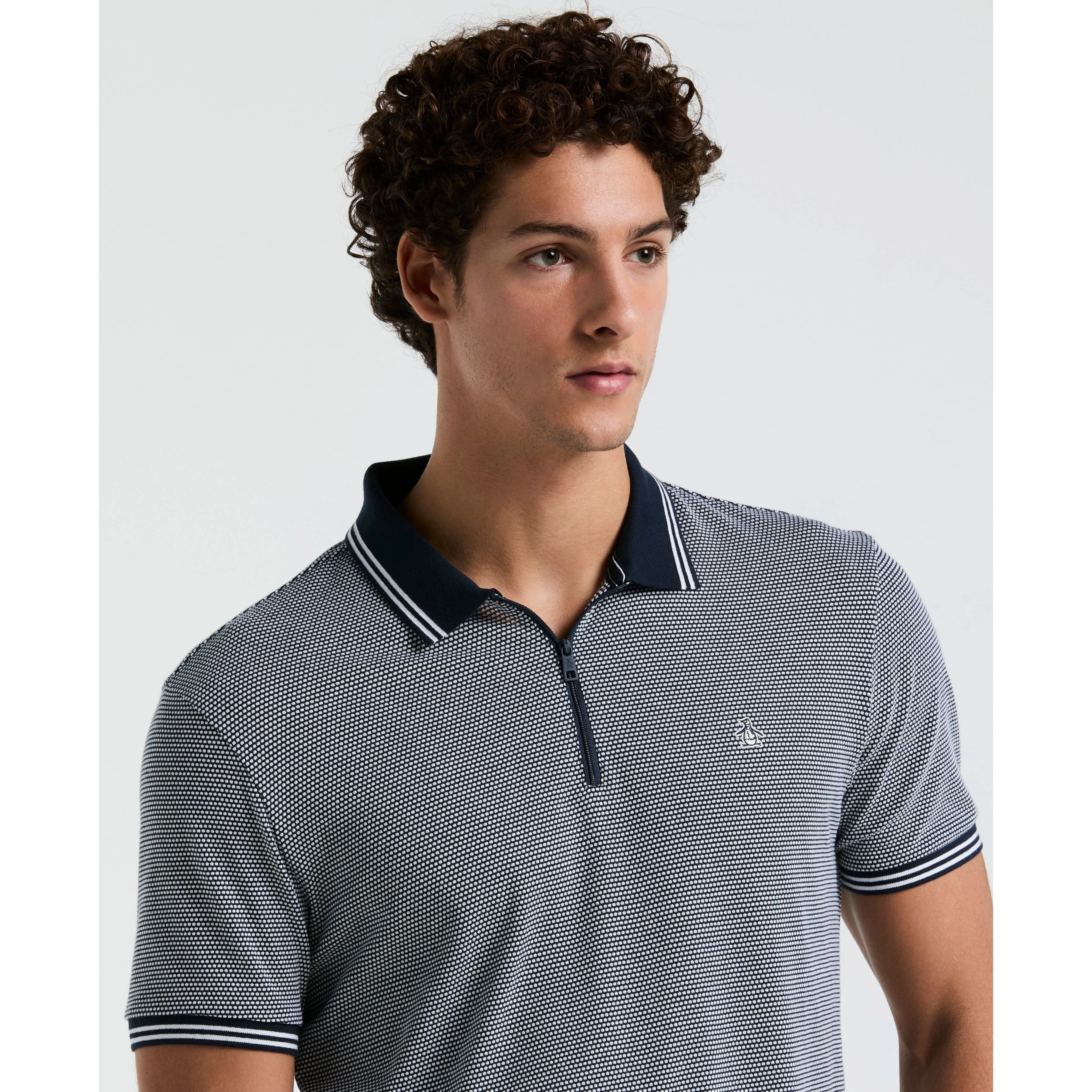 Jacquard Tipped 1/4 Zip Polo sold by Original Penguin product image thumbnail 3