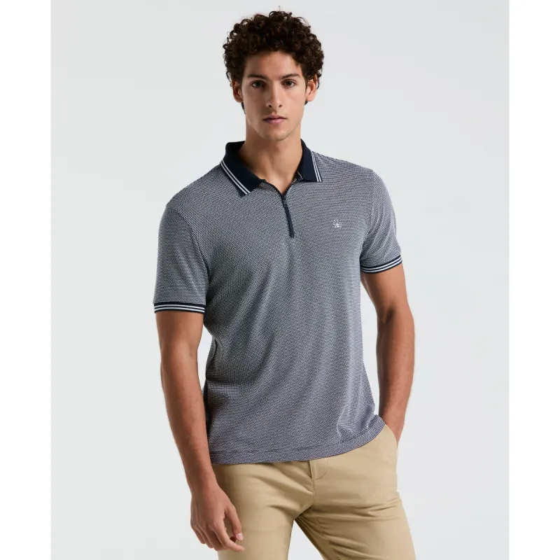 Jacquard Tipped 1/4 Zip Polo sold by Original Penguin