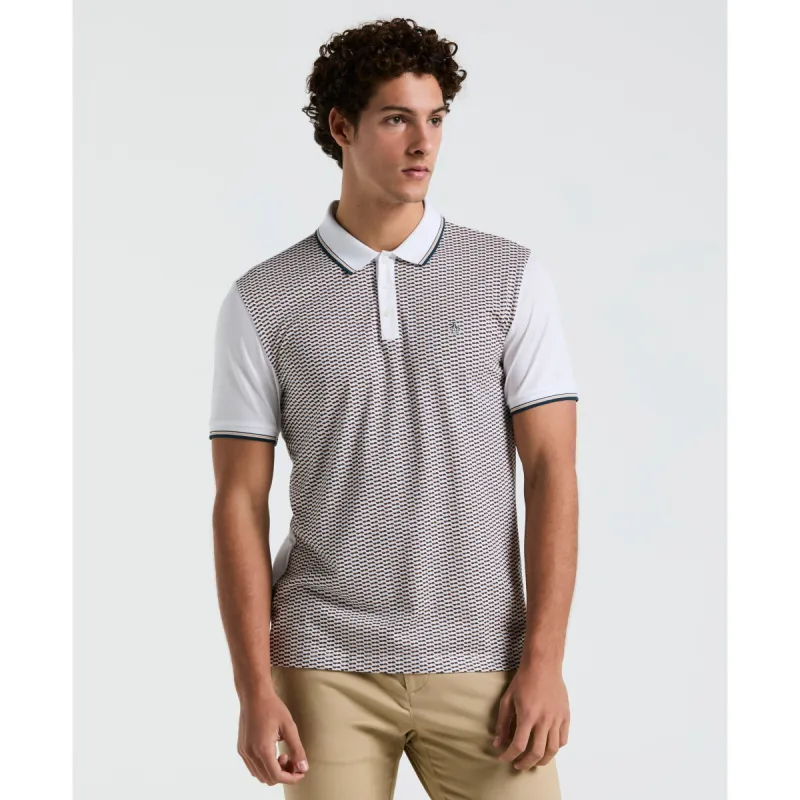 Geo Print Front Tipped Polo sold by Original Penguin