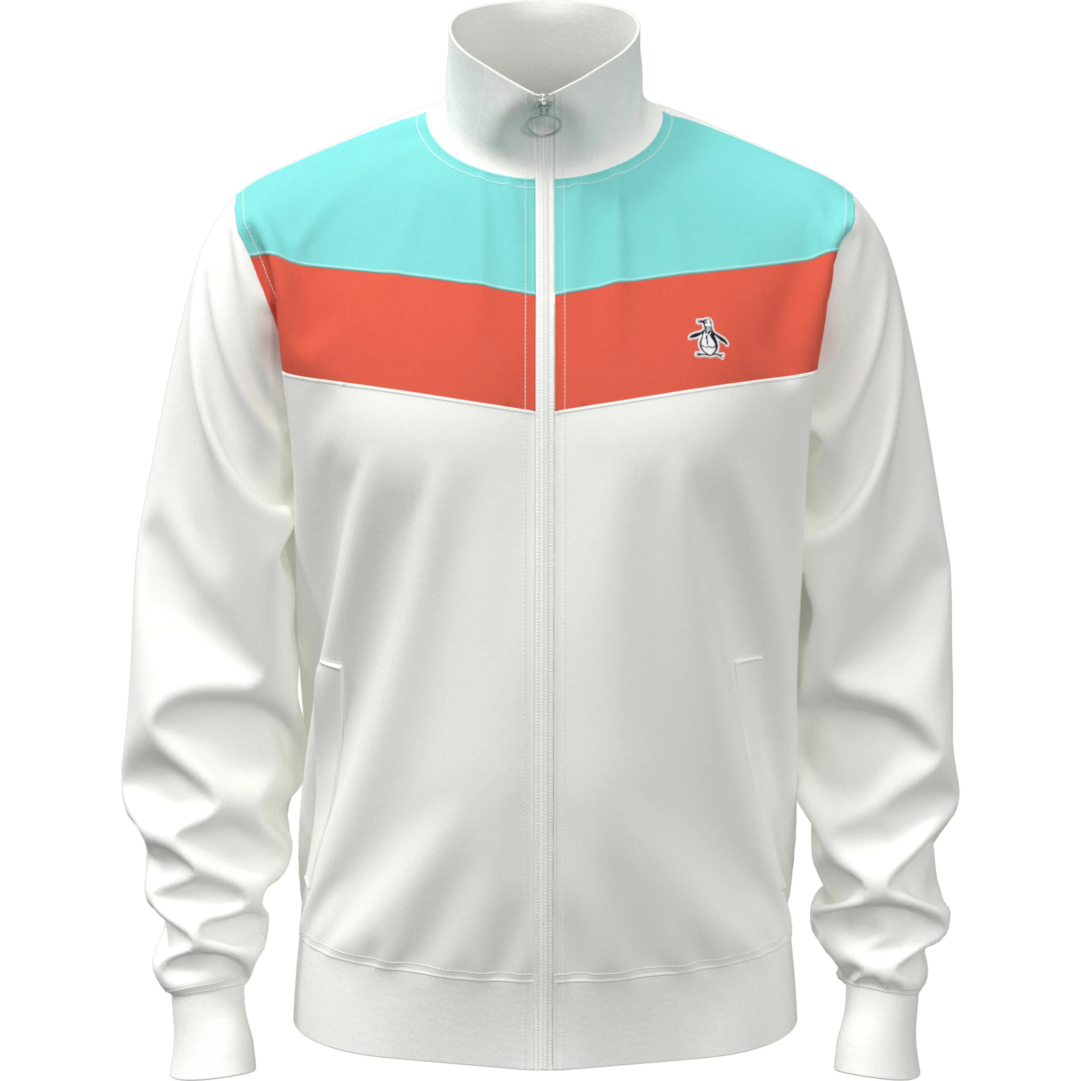 Chevron Colorblock Fleece Track Jacket sold by Original Penguin