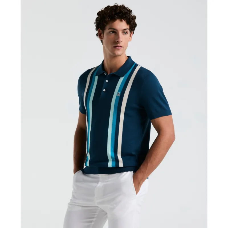 Cotton Vertical Stripe Sweater Polo sold by Original Penguin