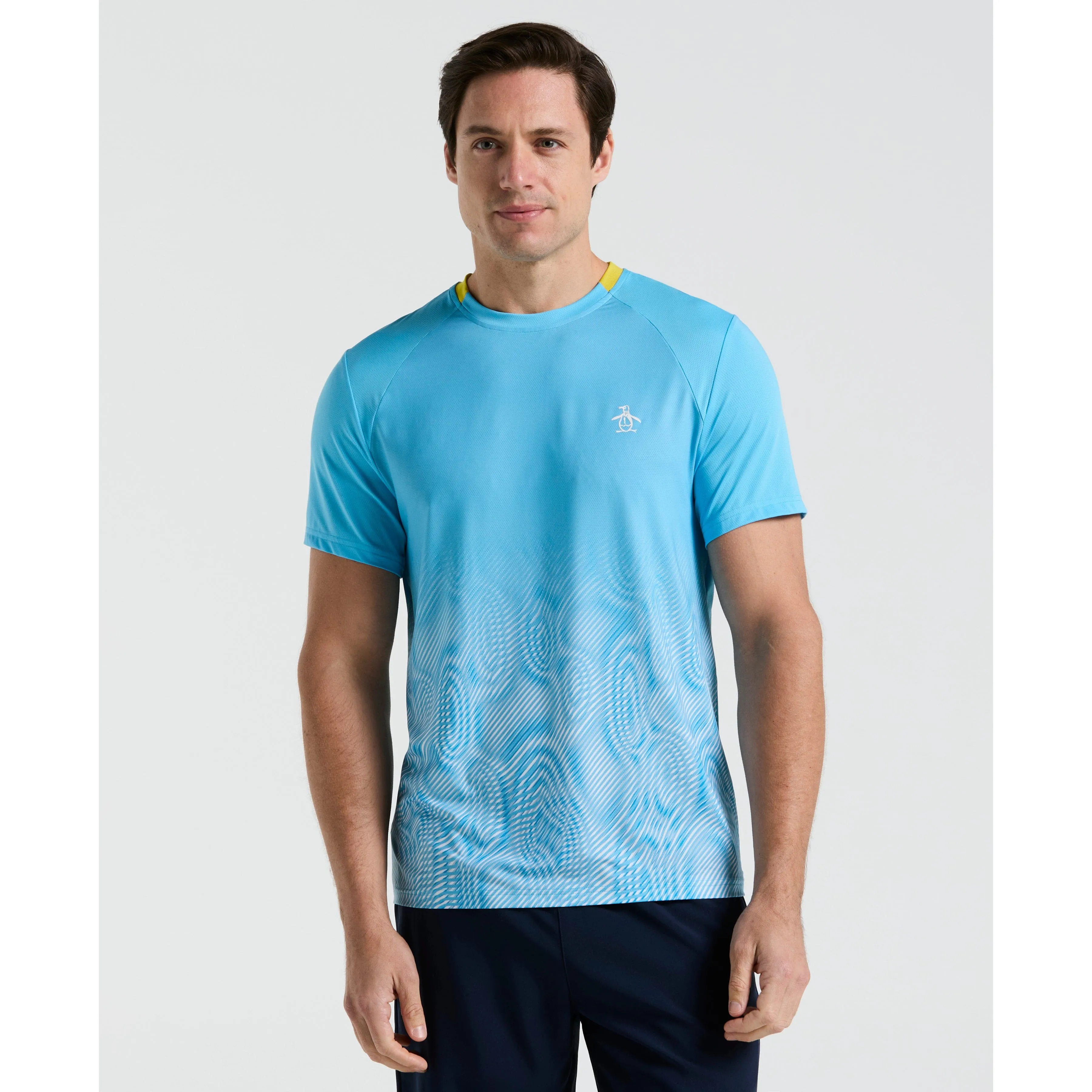 Performance Ventilated Blocked Tennis Crew Tee sold by Original Penguin
