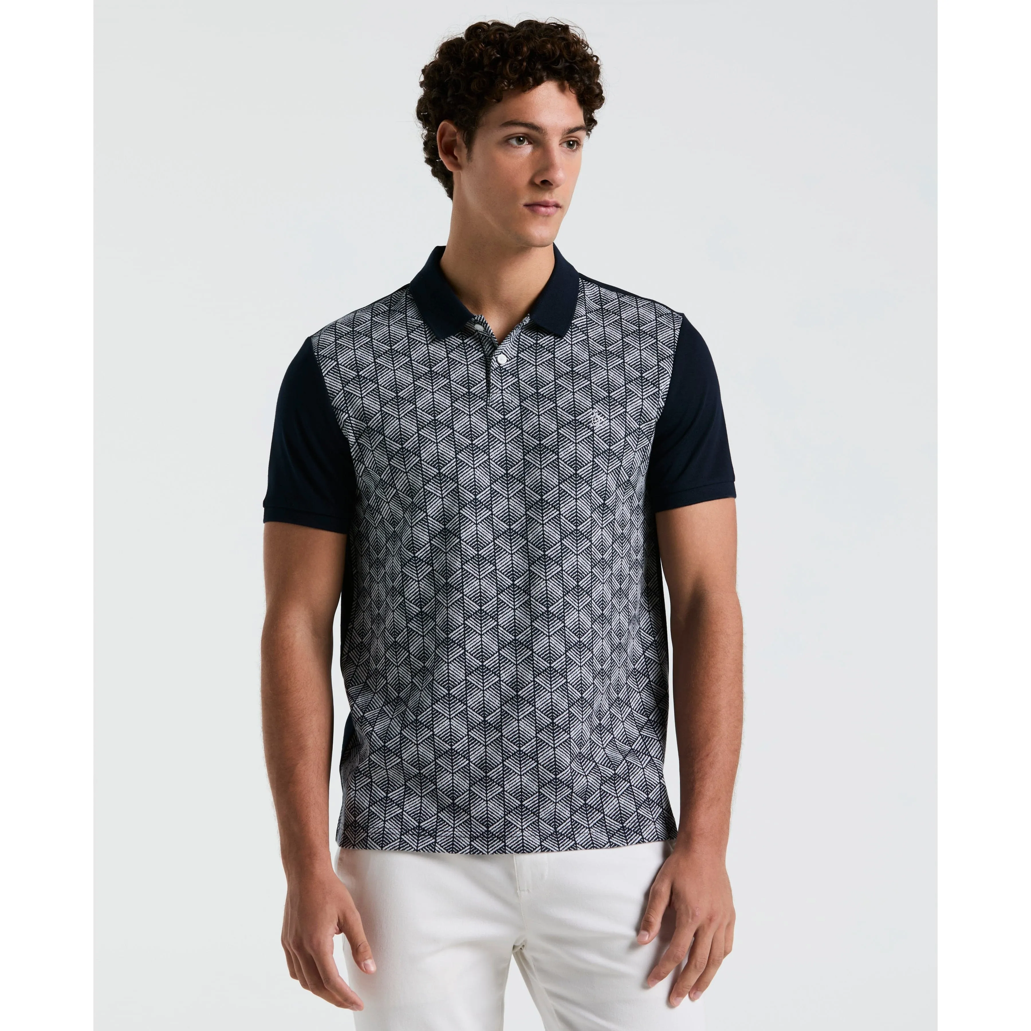 Diamond Jacquard Front Polo sold by Original Penguin