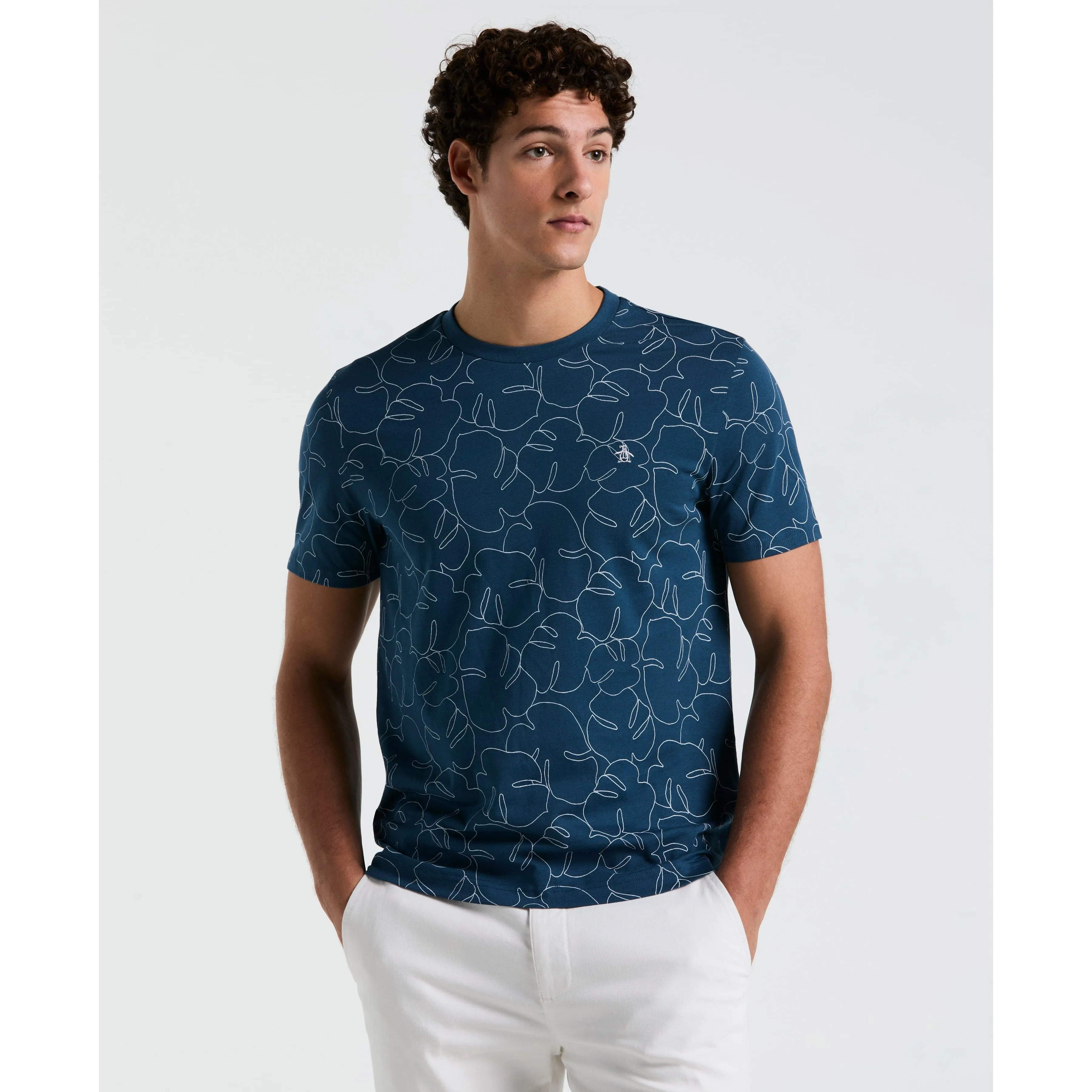 Jersey All-Over Palm Leaf Print Tee sold by Original Penguin