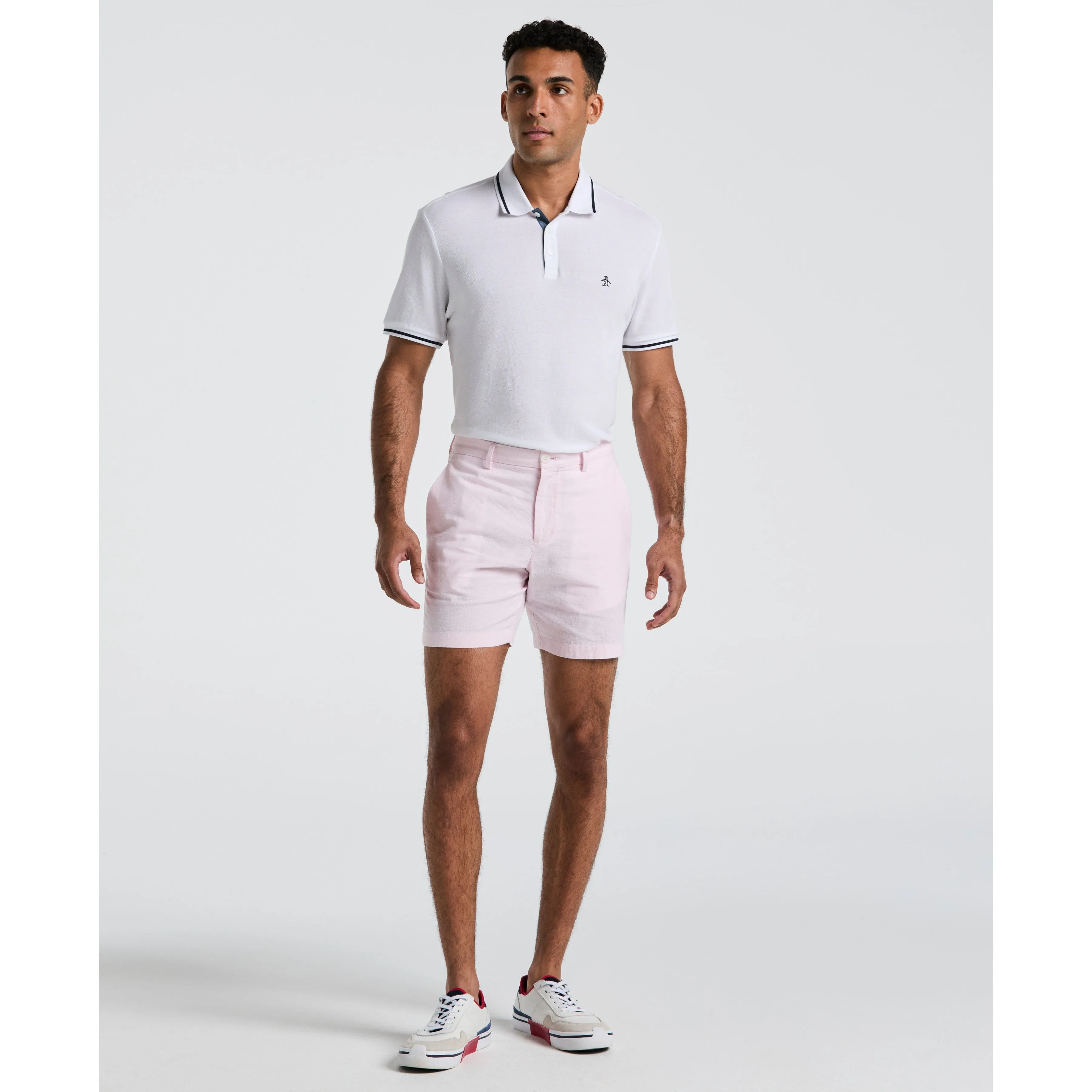 7" Flat Front Linen Blend Short sold by Original Penguin
