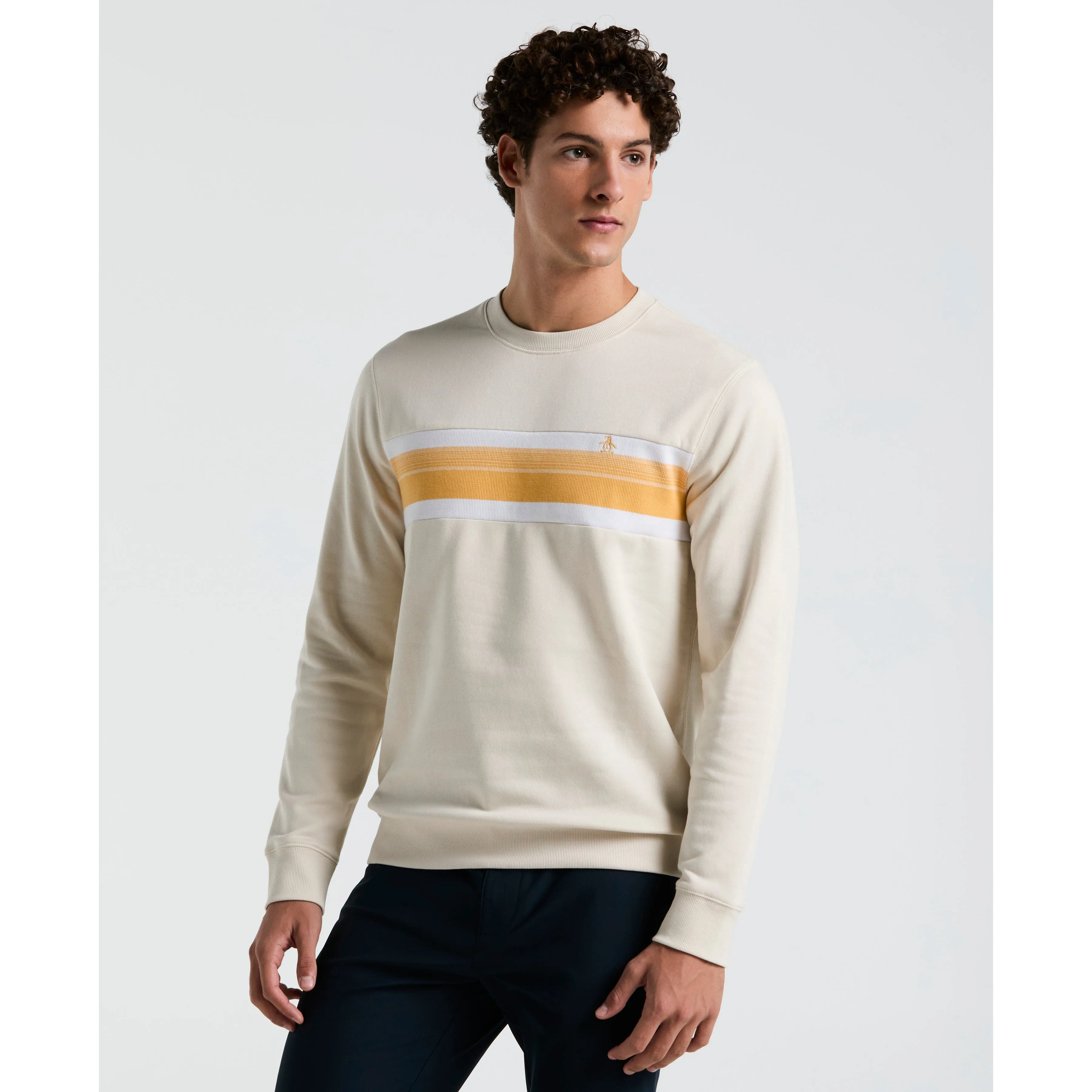 Chest Stripe Fleece Sweatshirt sold by Original Penguin
