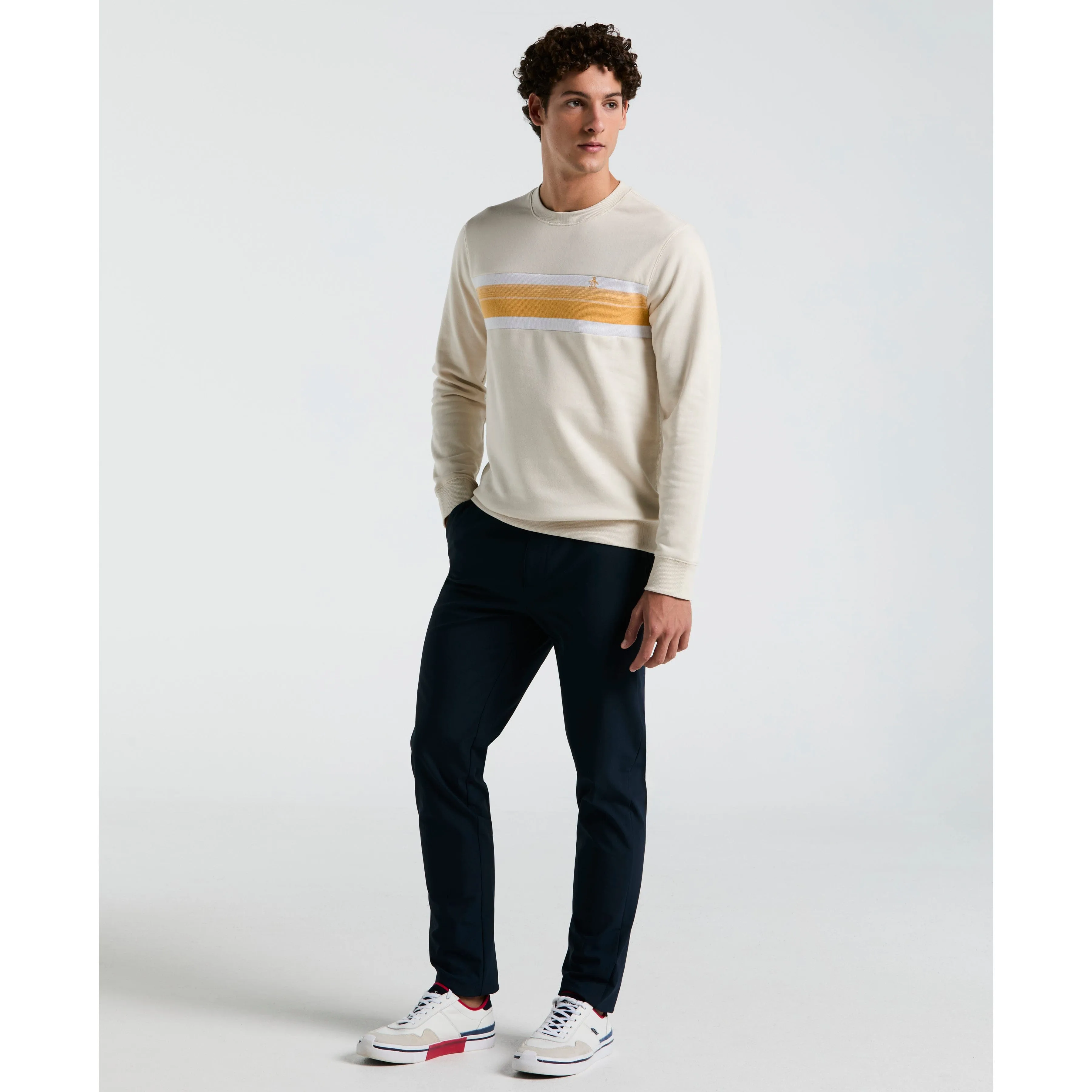 Chest Stripe Fleece Sweatshirt sold by Original Penguin product image thumbnail 4