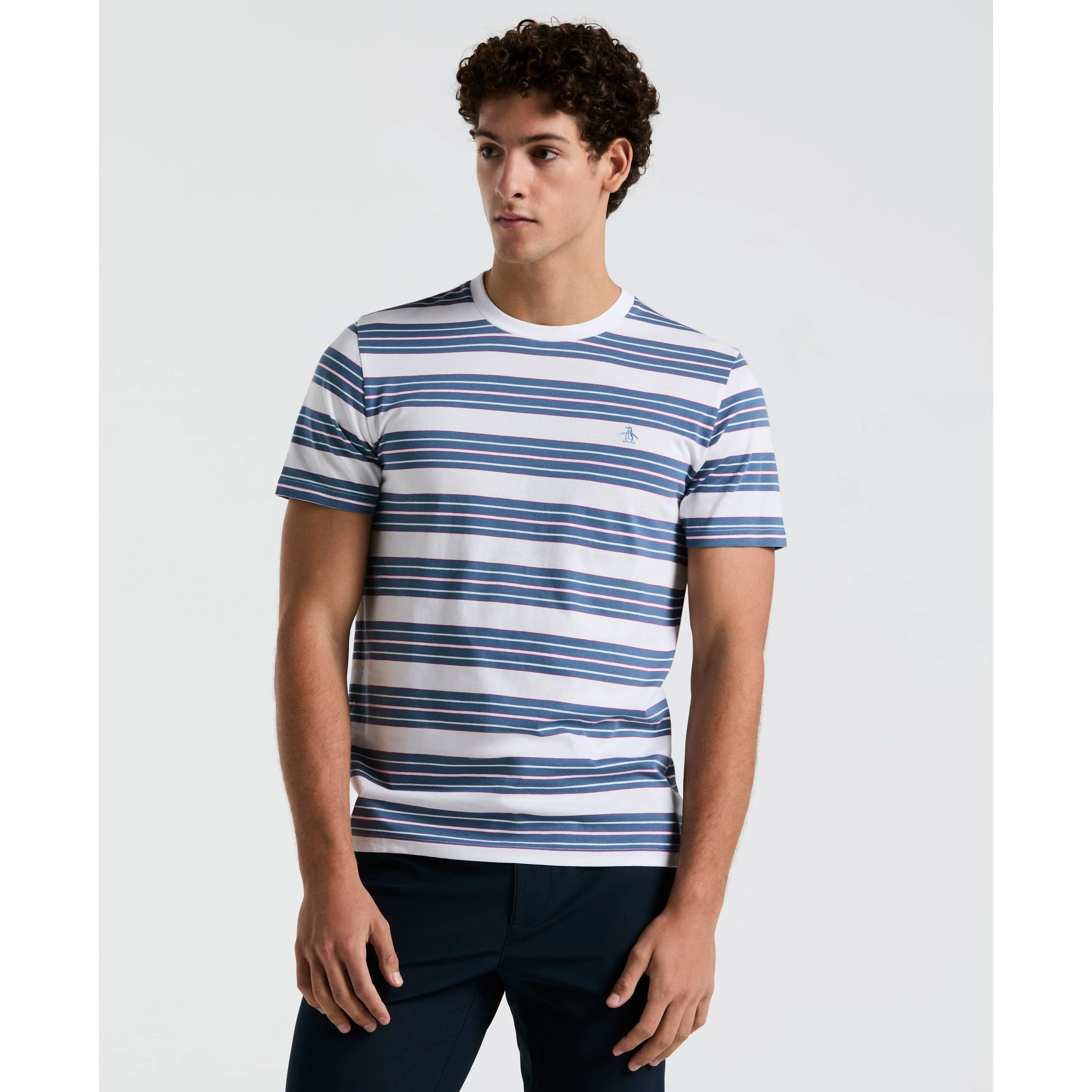 Birdseye Pique Chest Striped Tee sold by Original Penguin