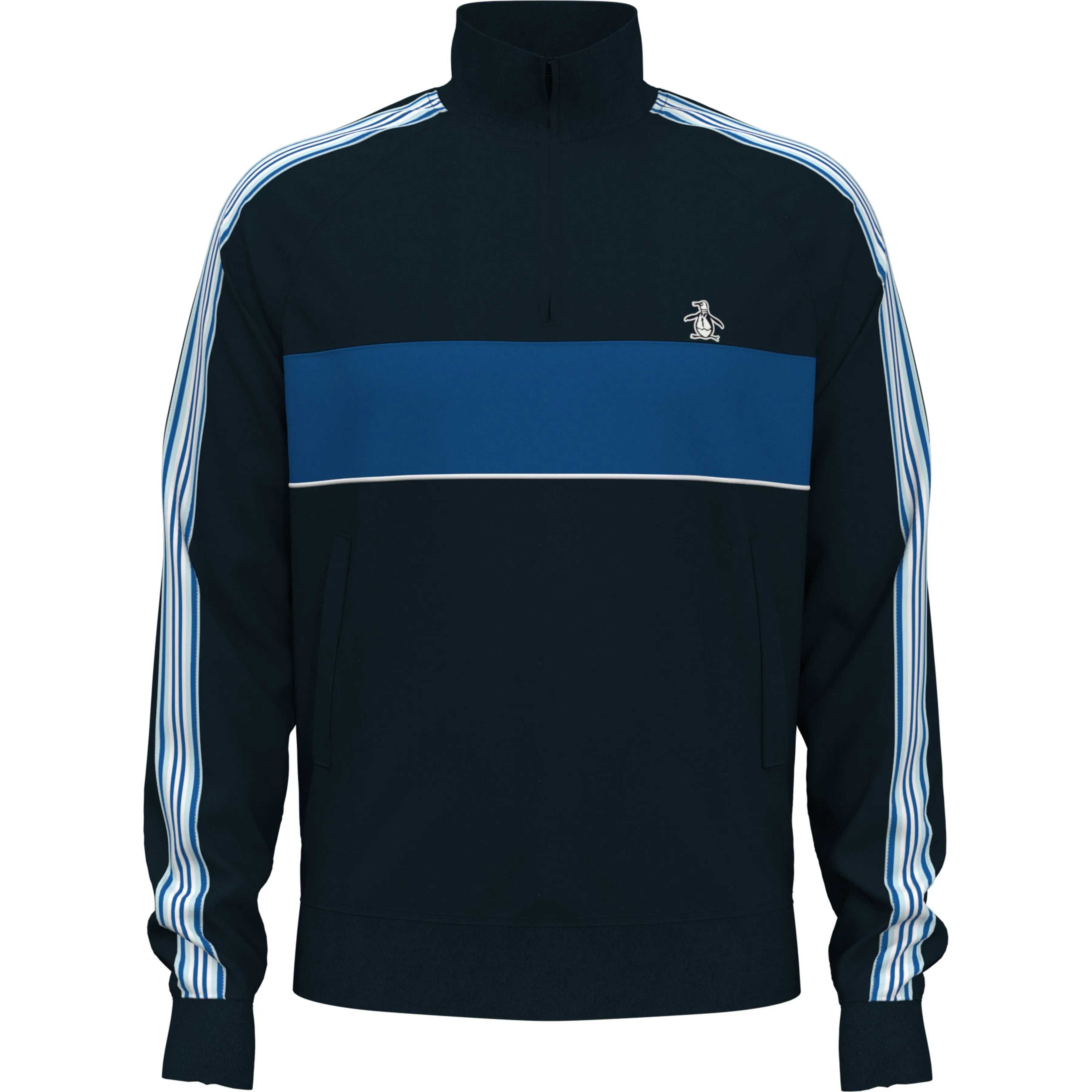 Fleece Quarter Zip Striped Sweater sold by Original Penguin