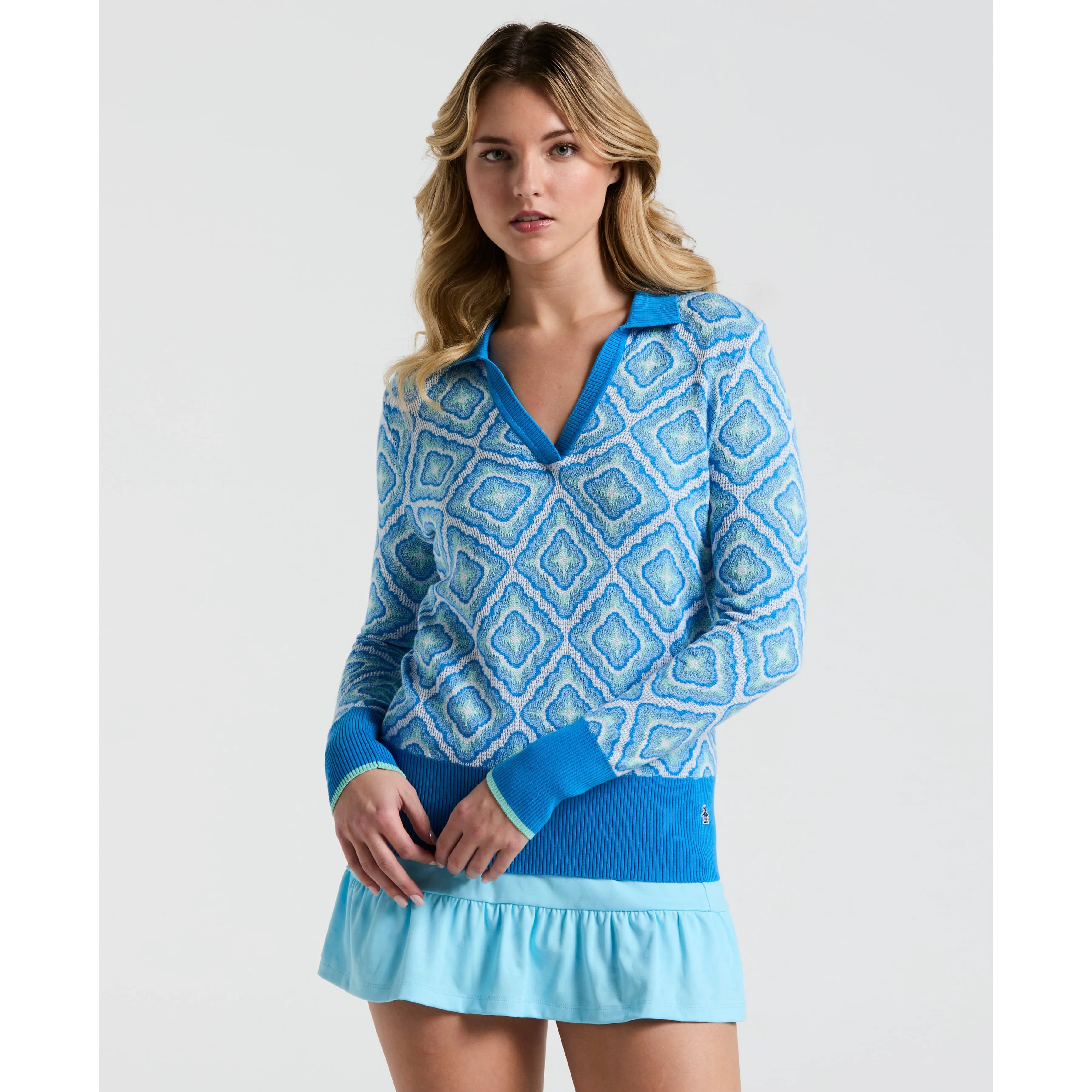 Women's Lattice Jacquard Golf Sweater sold by Original Penguin