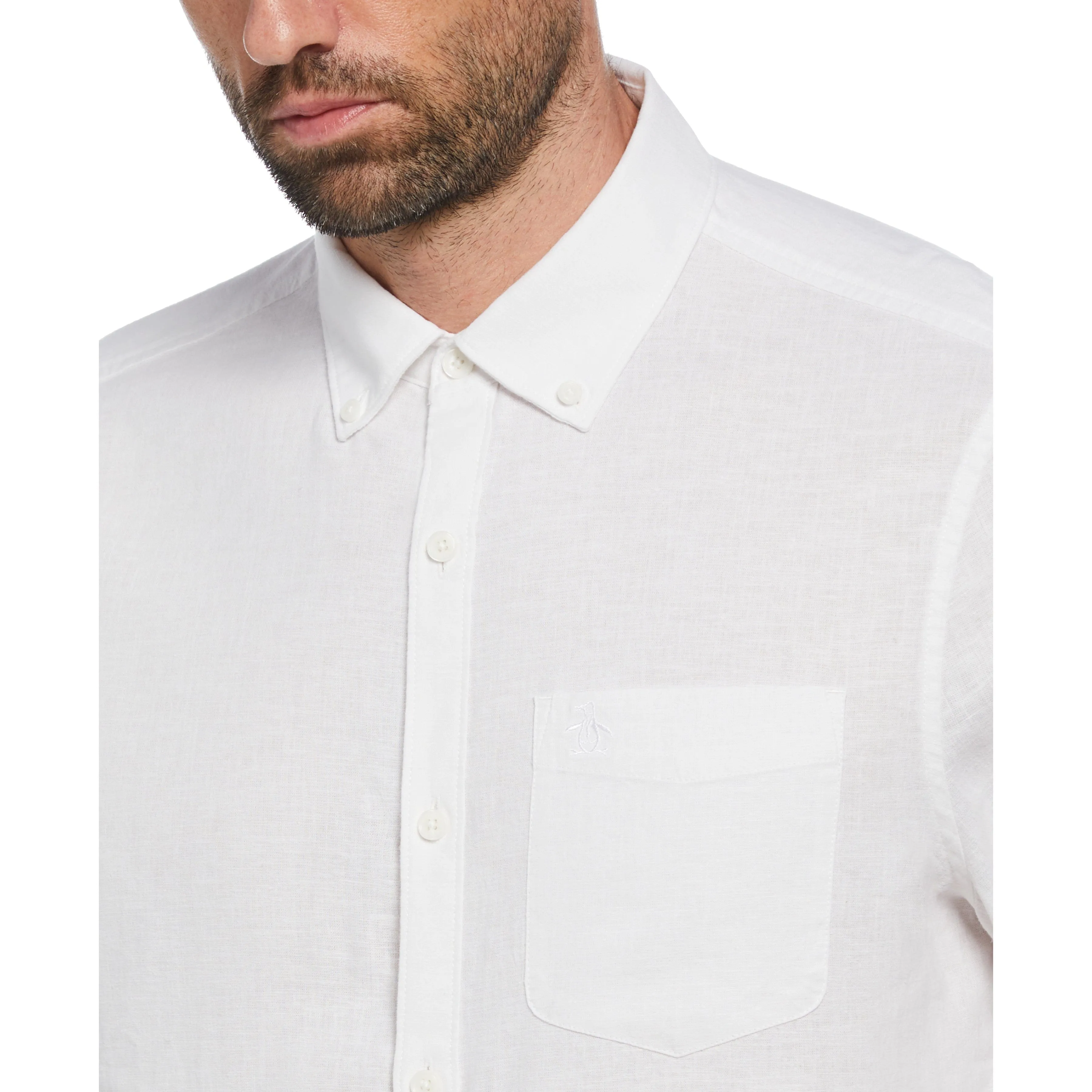 Linen Blend Long Sleeve Shirt sold by Original Penguin product image thumbnail 3