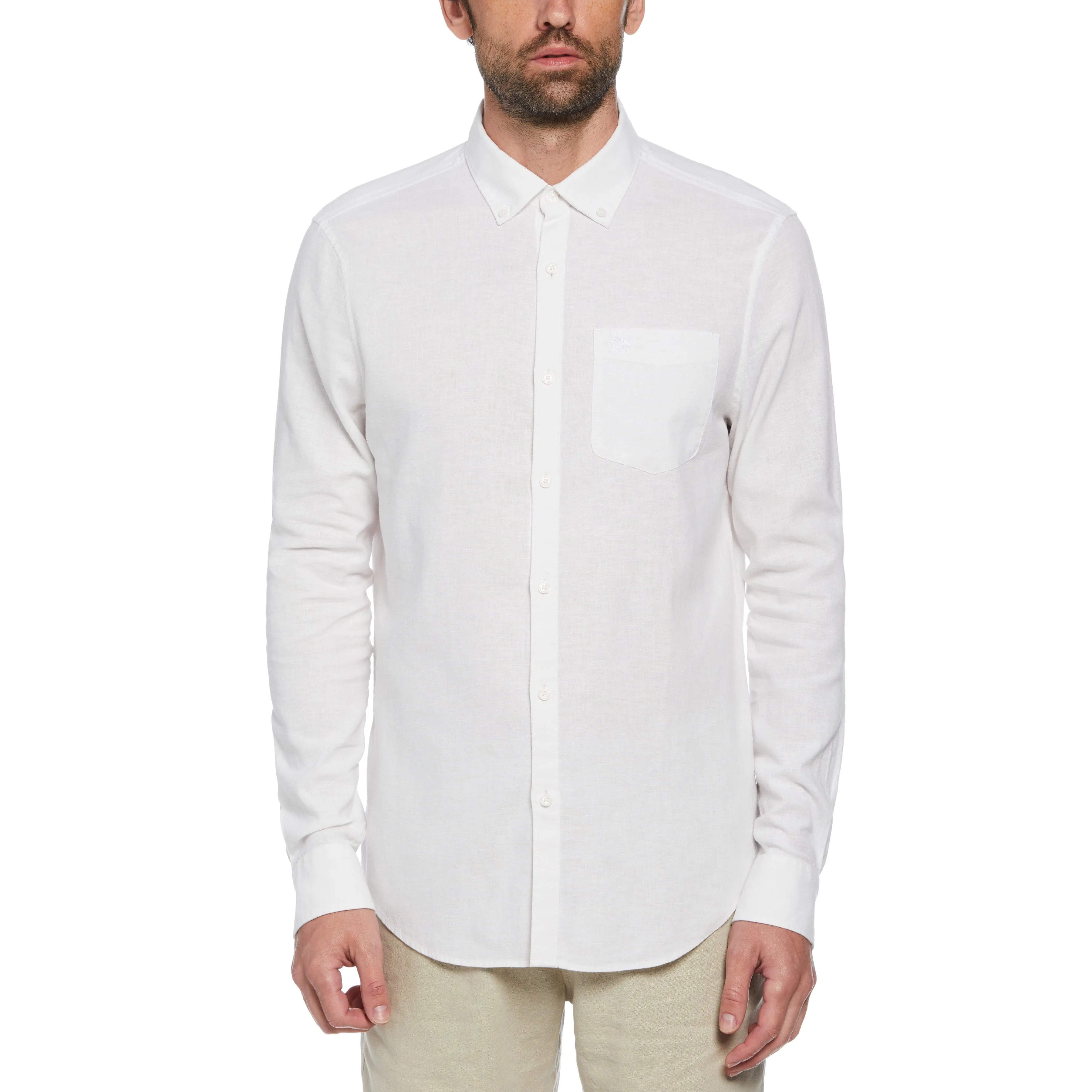 Linen Blend Long Sleeve Shirt sold by Original Penguin