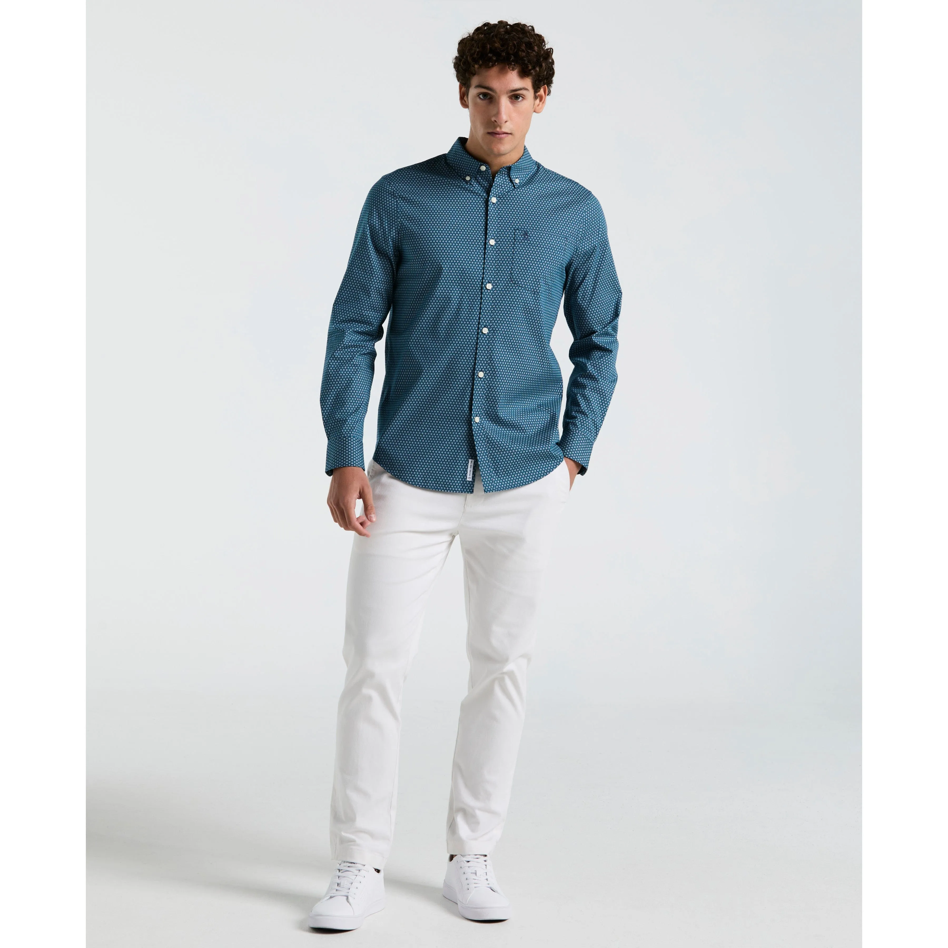 Poplin Mini Floral Geo Print Shirt sold by Original Penguin product image thumbnail 4