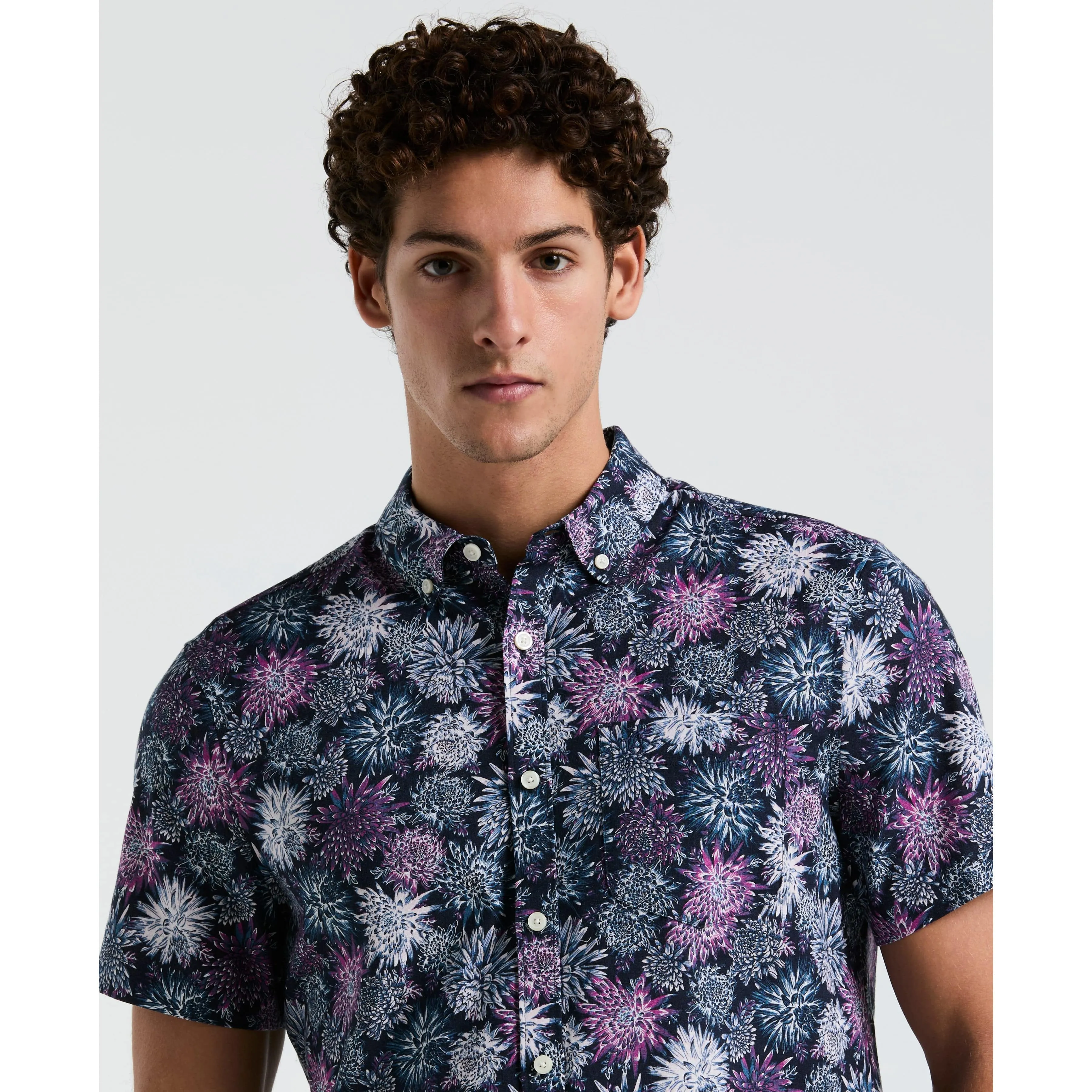 Linen All-Over Flowers Print Shirt sold by Original Penguin product image thumbnail 3