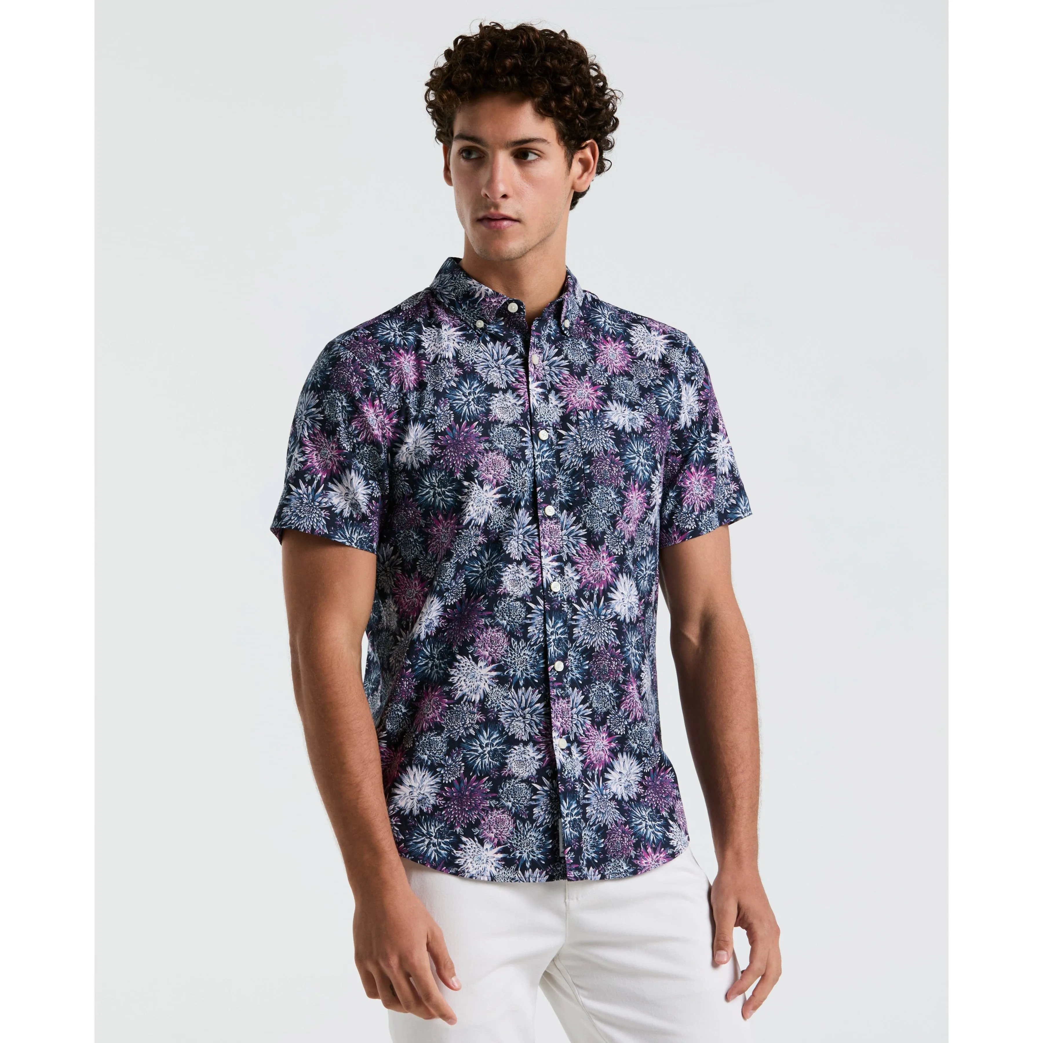 Linen All-Over Flowers Print Shirt sold by Original Penguin