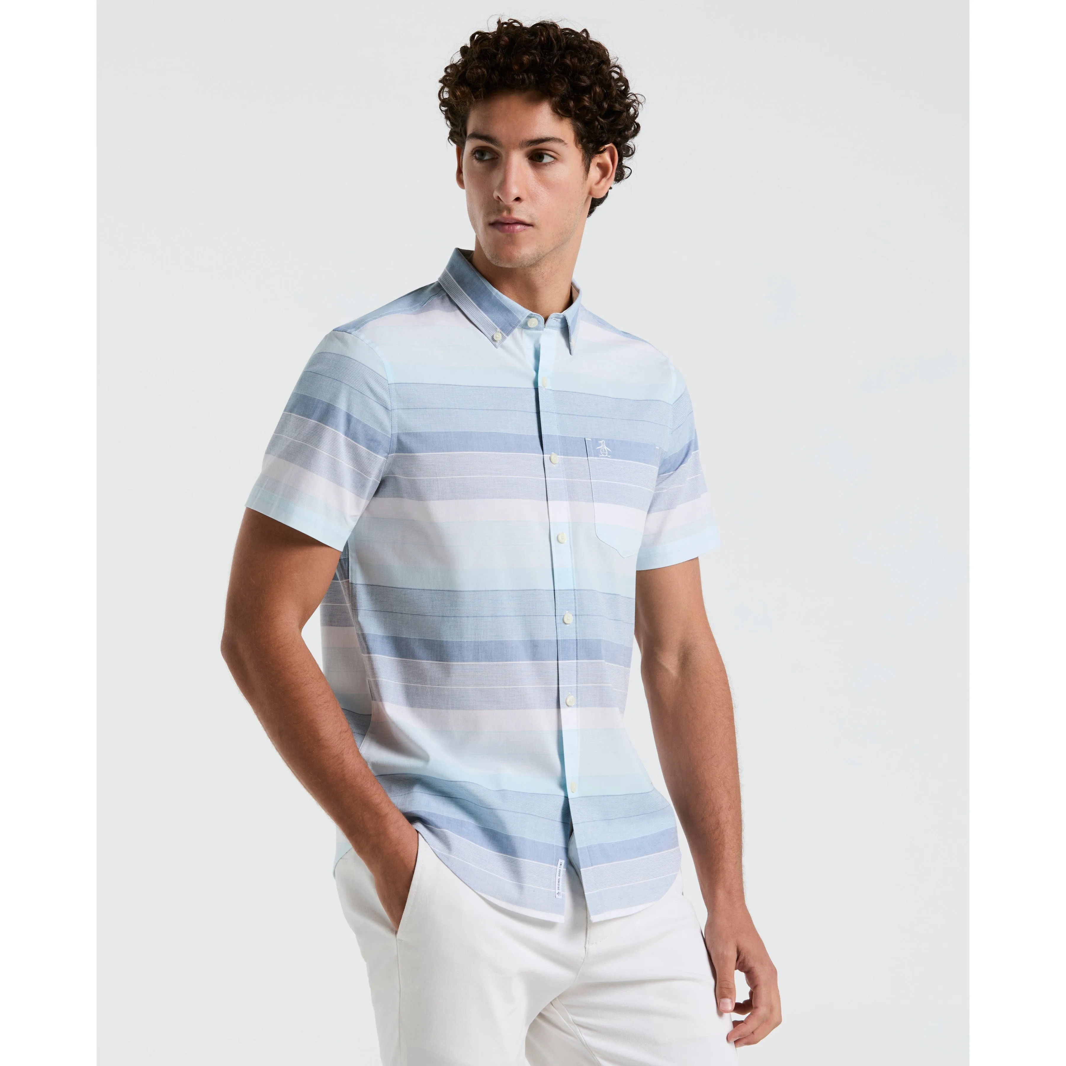 Poplin All-Over Stripe Shirt sold by Original Penguin