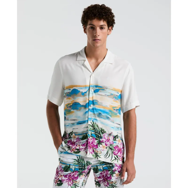 Hibiscus Scene Print Shirt sold by Original Penguin