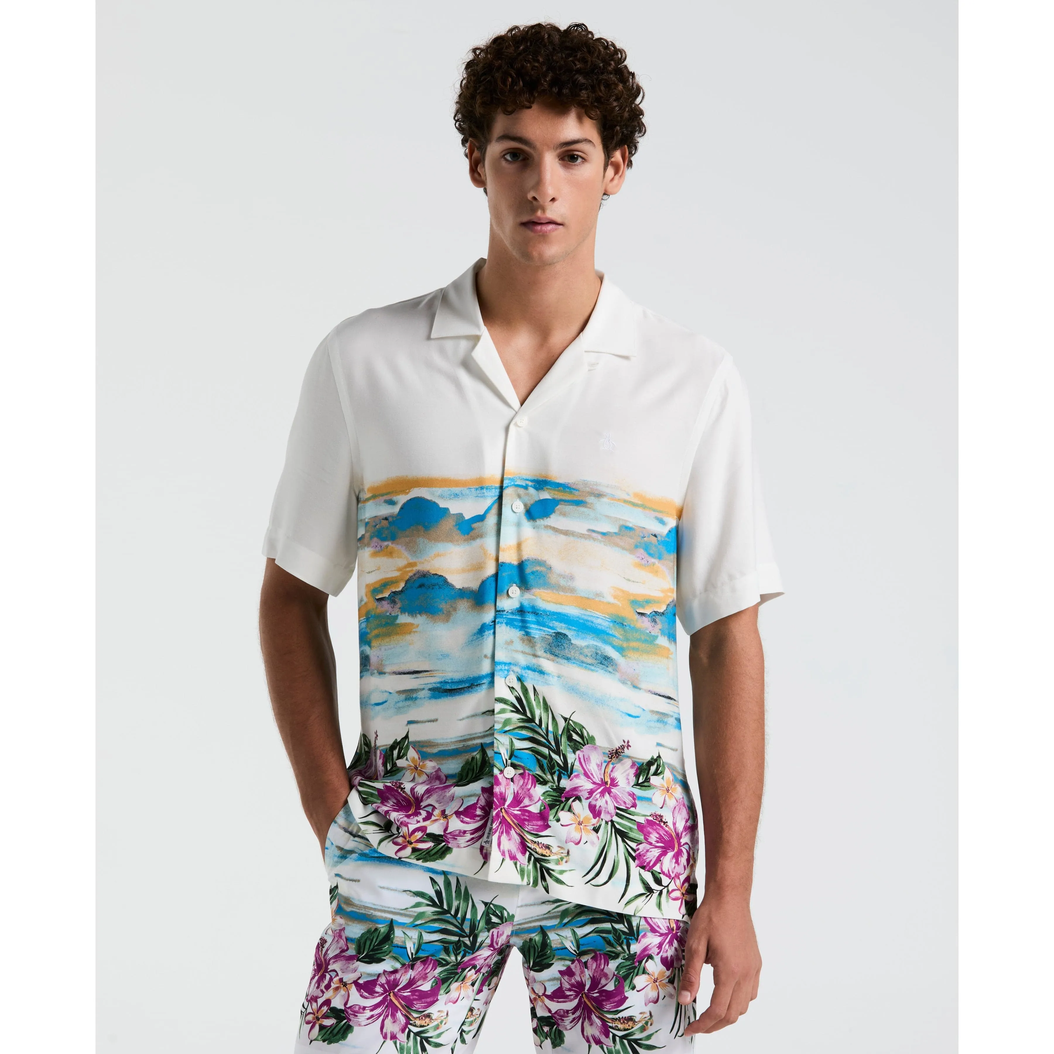 Hibiscus Scene Print Shirt sold by Original Penguin
