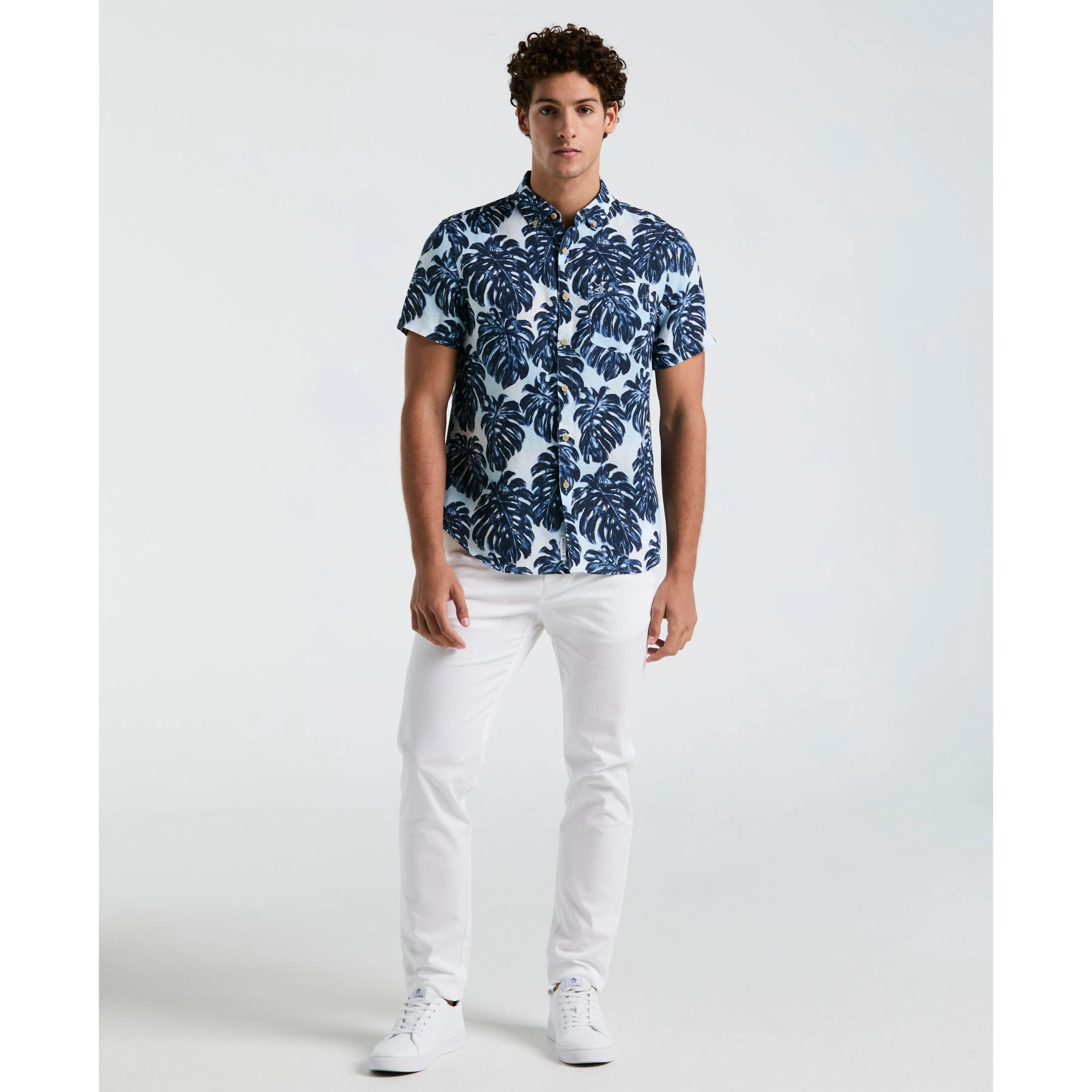 Linen Monstera Print Shirt sold by Original Penguin product image thumbnail 4