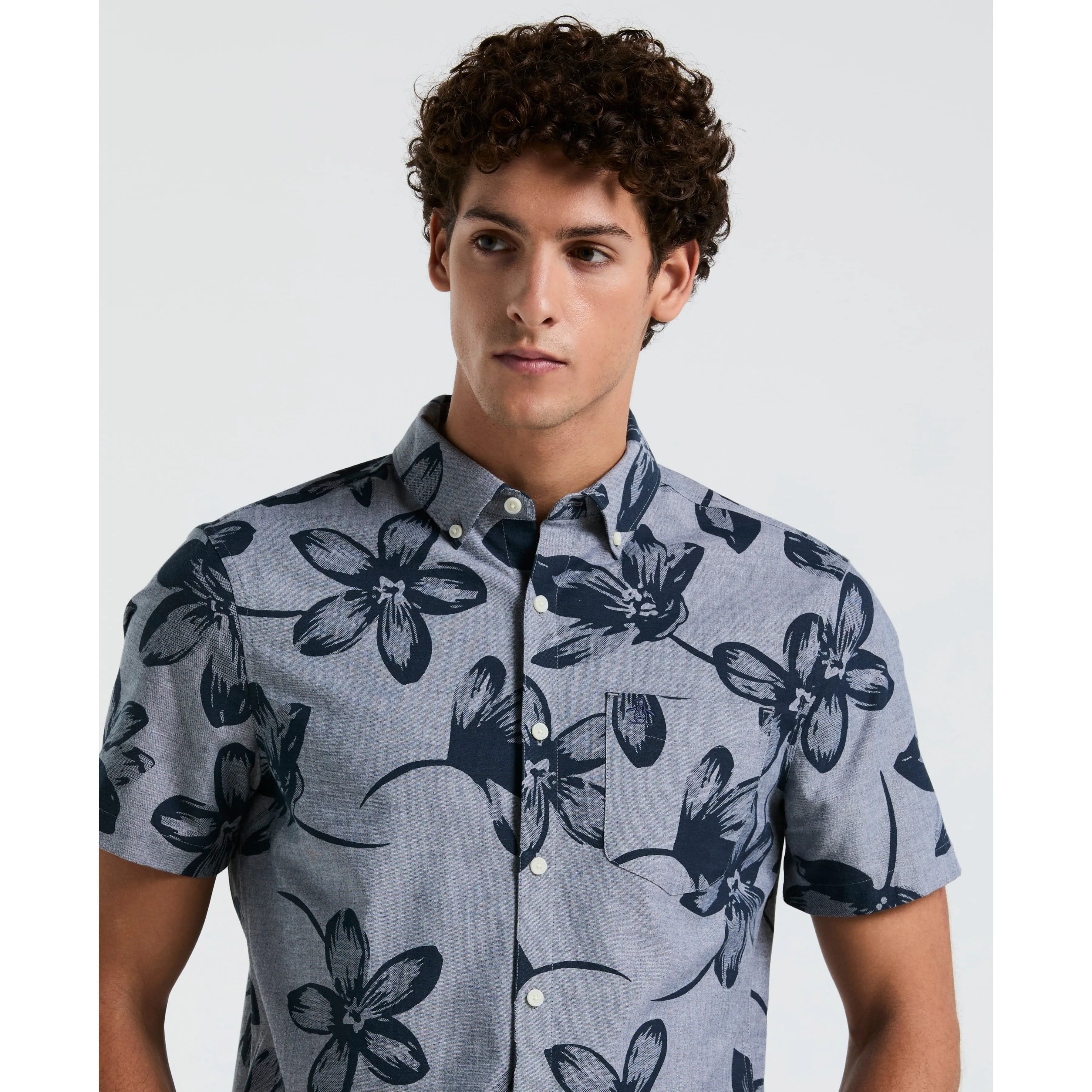 EcoVero™ Blend Floral Print Chambray Shirt sold by Original Penguin product image thumbnail 3