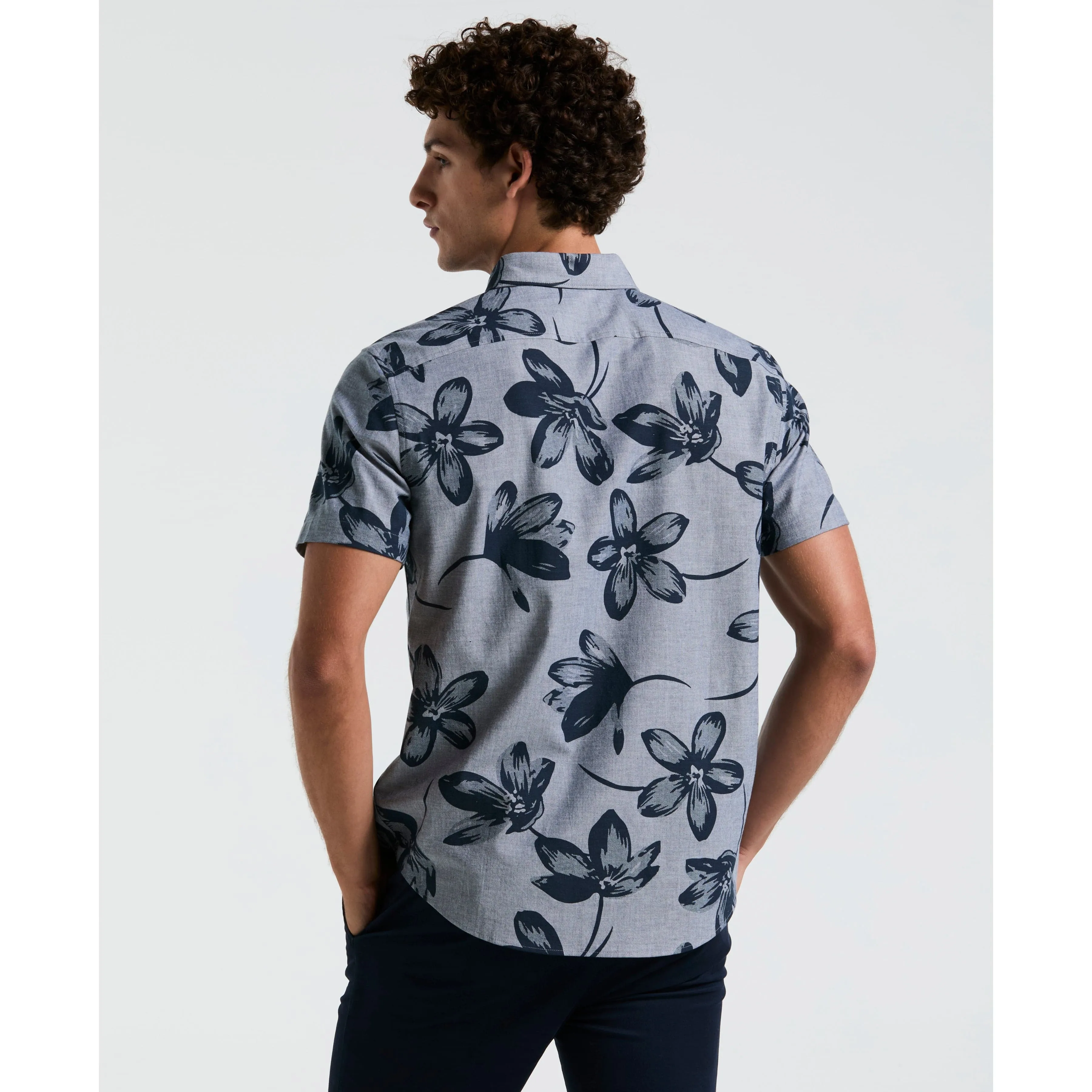 EcoVero™ Blend Floral Print Chambray Shirt sold by Original Penguin product image thumbnail 2
