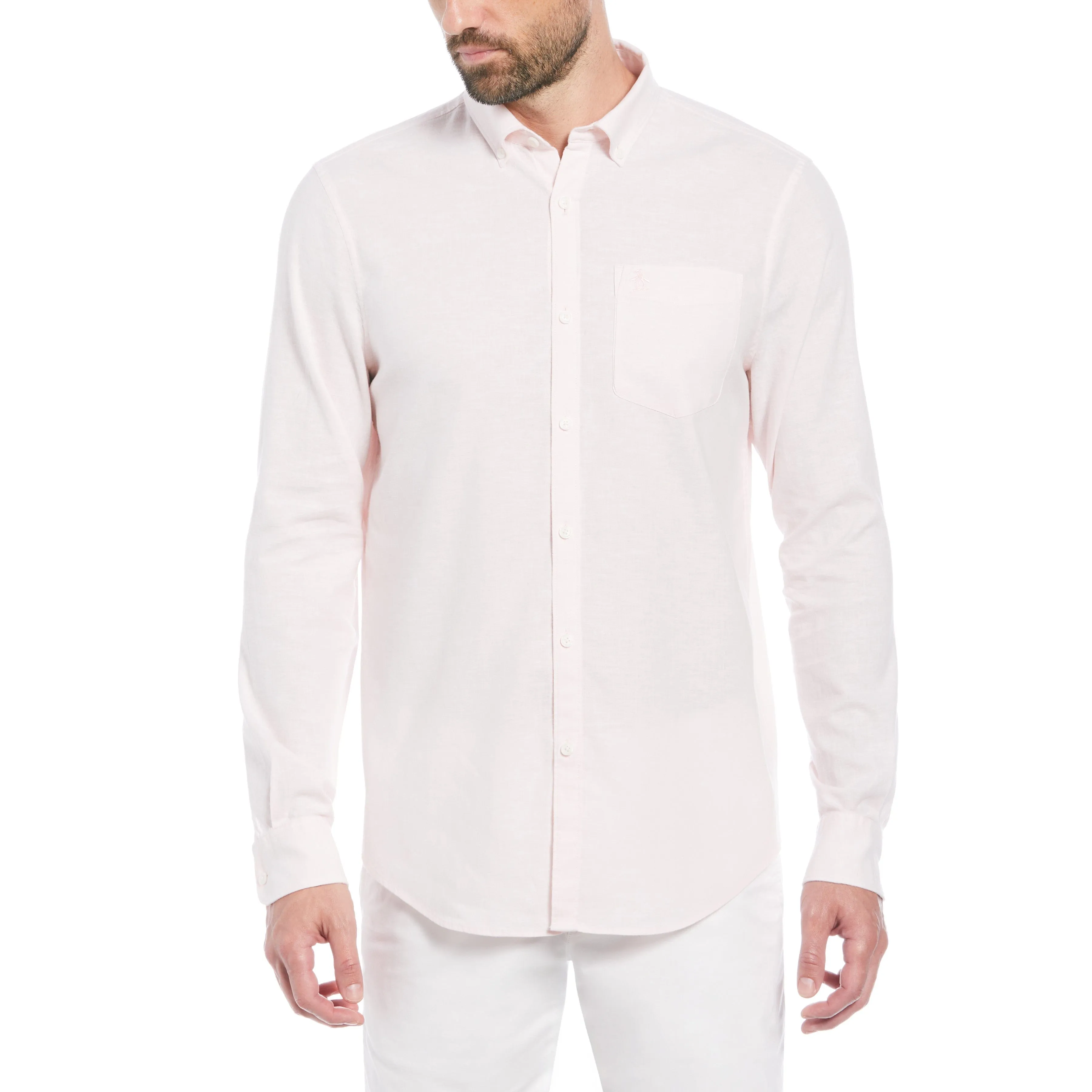 Linen Blend Long Sleeve Shirt sold by Original Penguin