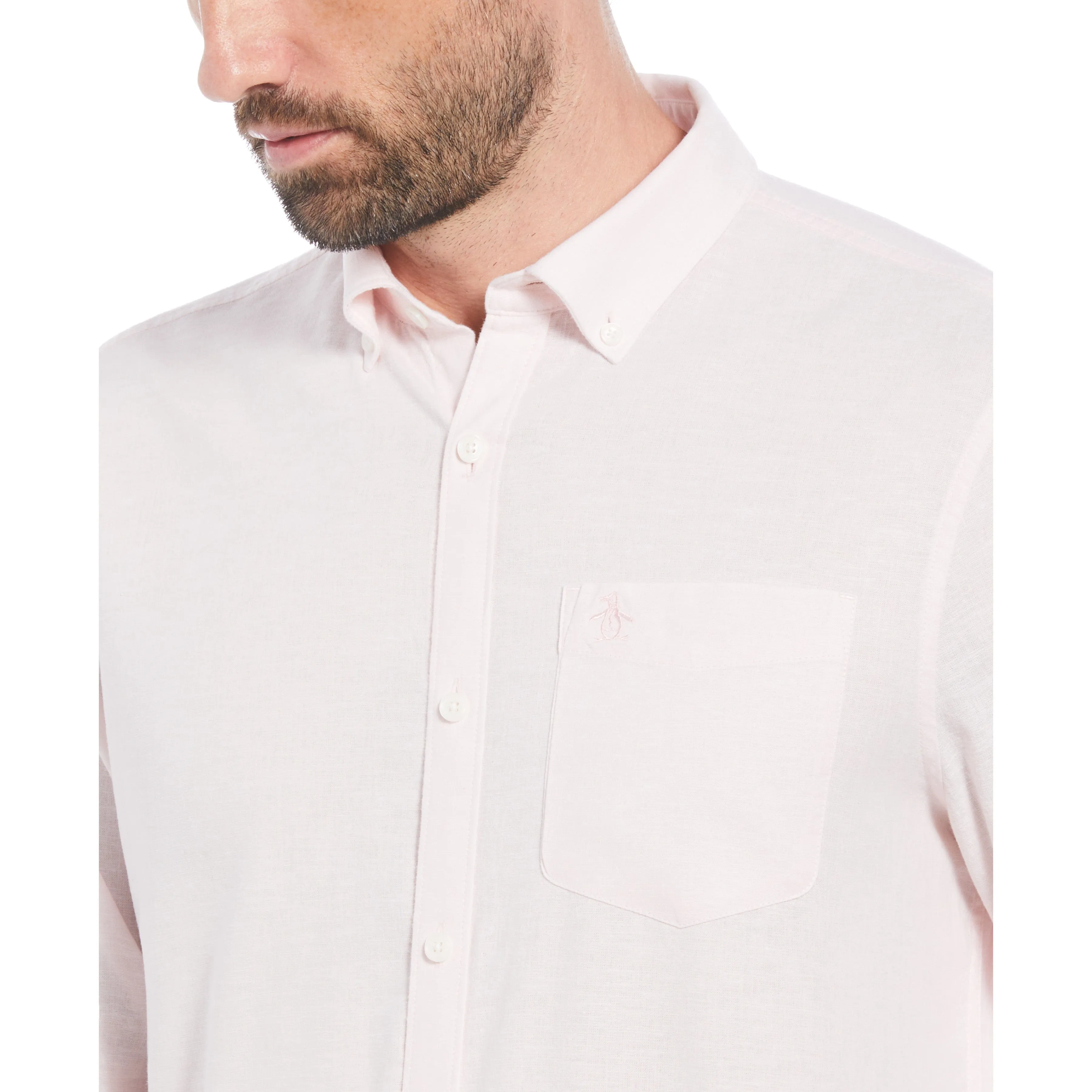 Linen Blend Long Sleeve Shirt sold by Original Penguin product image thumbnail 3