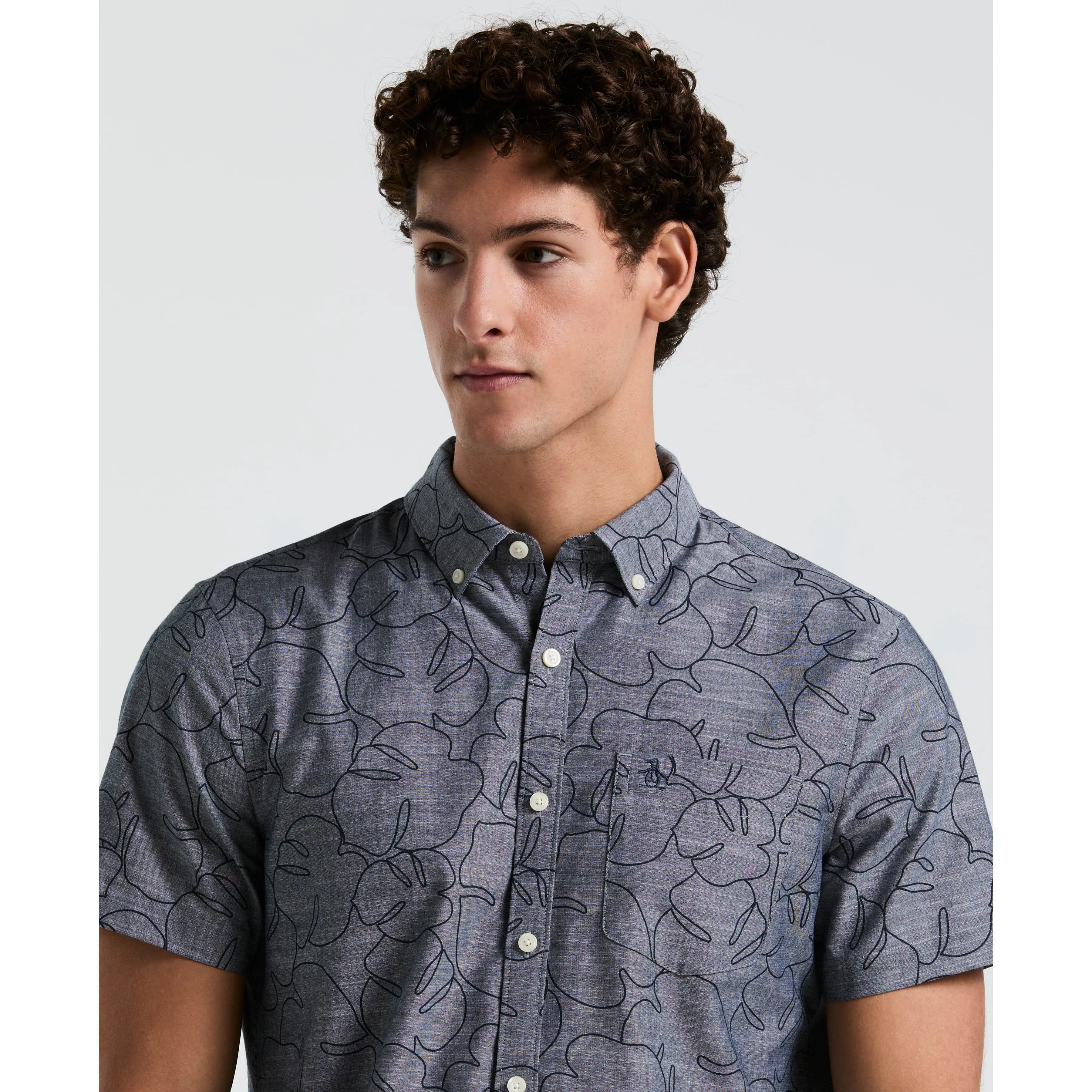 Chambray All-Over Palms Print Shirt sold by Original Penguin product image thumbnail 3