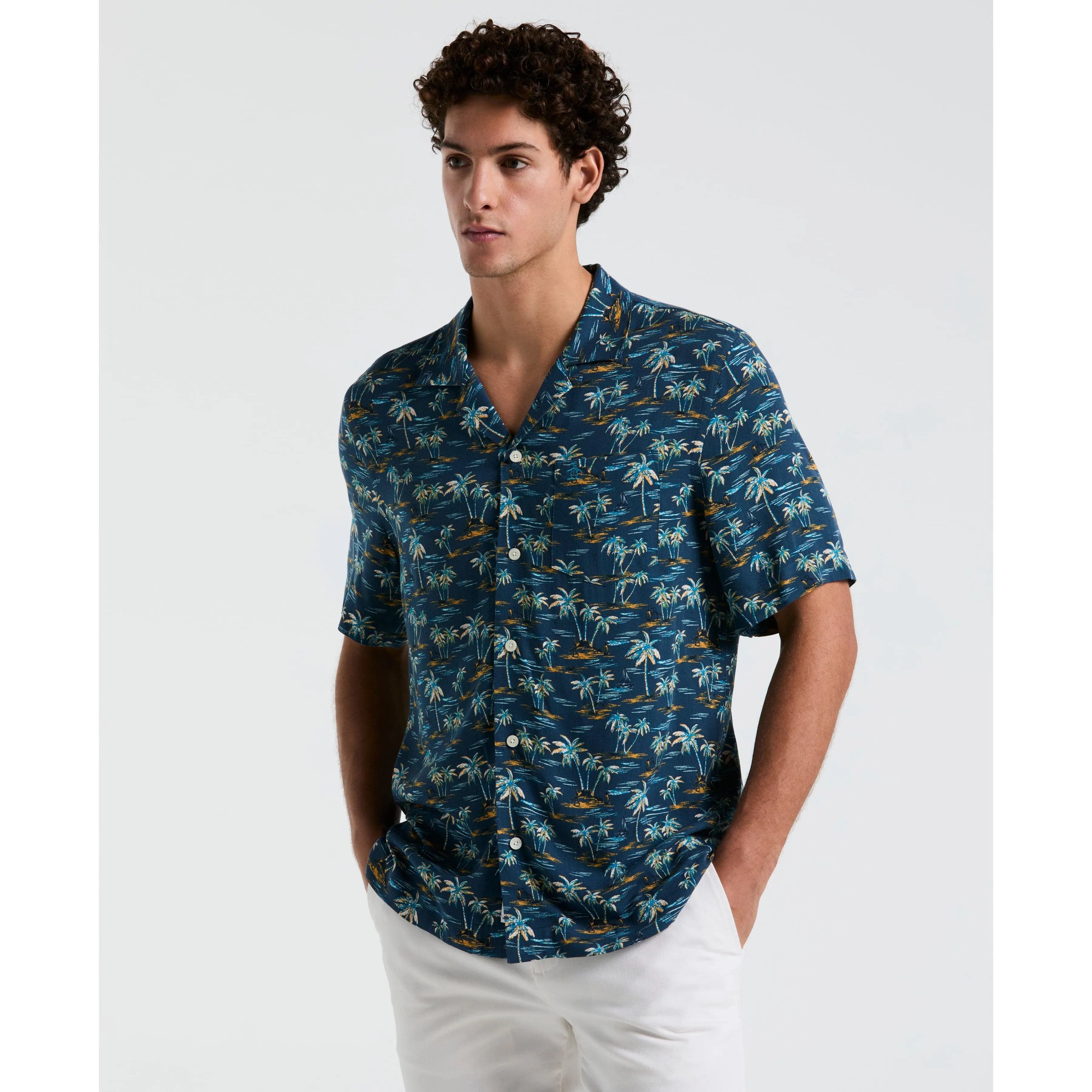 All-Over Beach Palms Print Shirt sold by Original Penguin