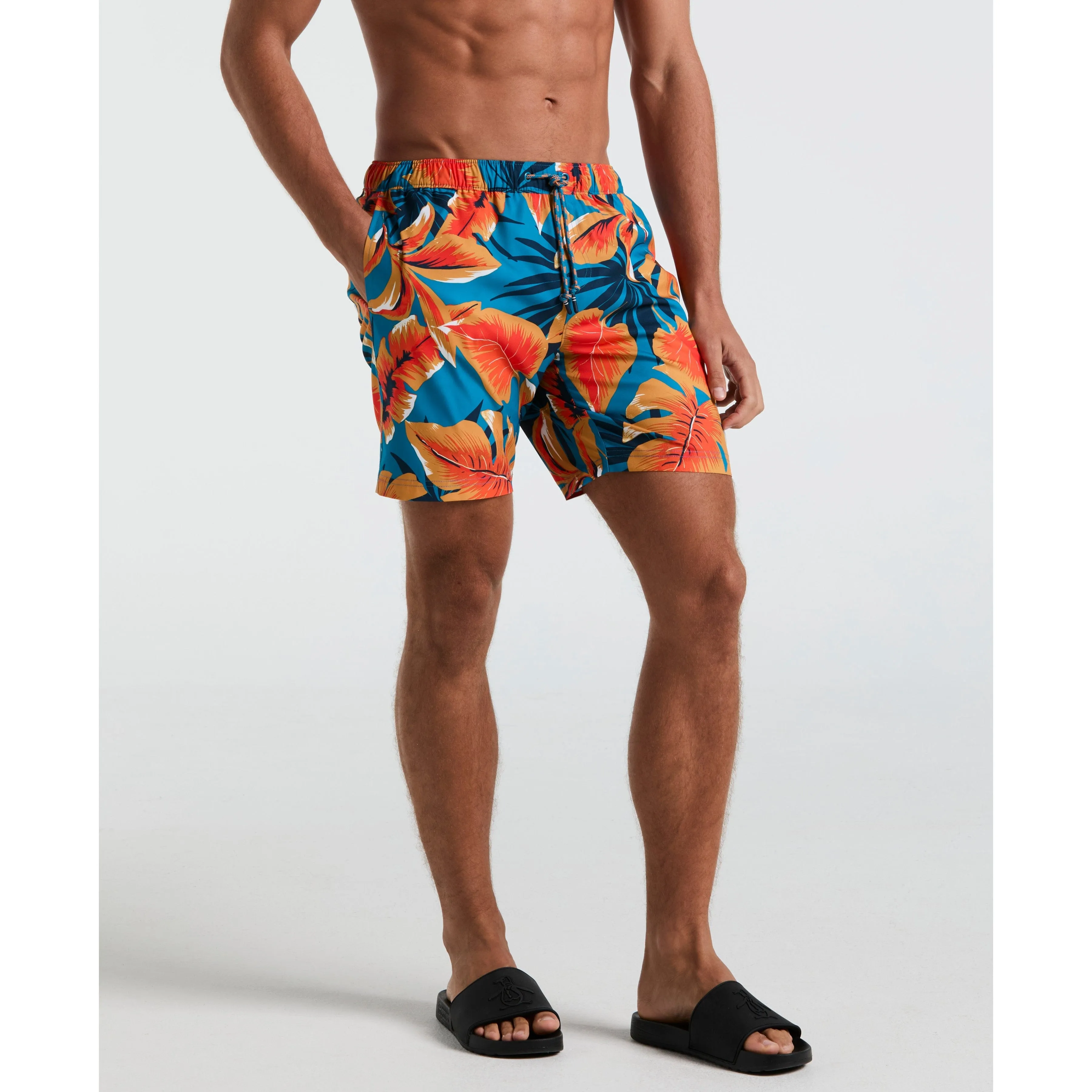 7" Tropical Leaf Print Swim Short sold by Original Penguin