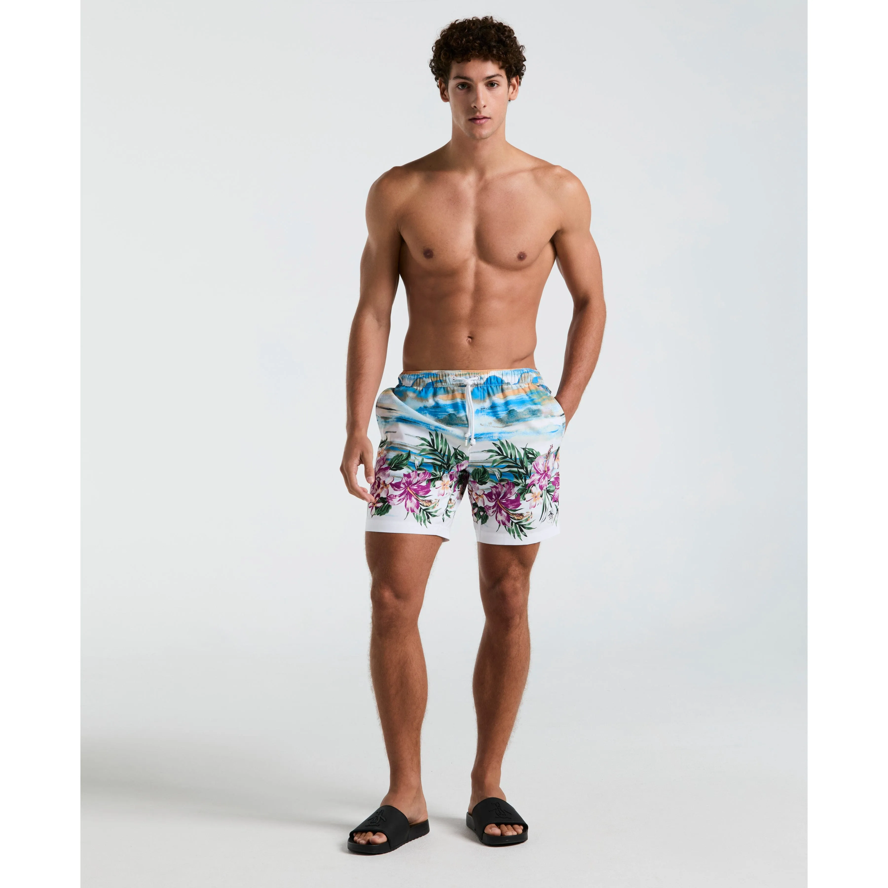 7" Hibiscus Scene Print Swim Short sold by Original Penguin product image thumbnail 4
