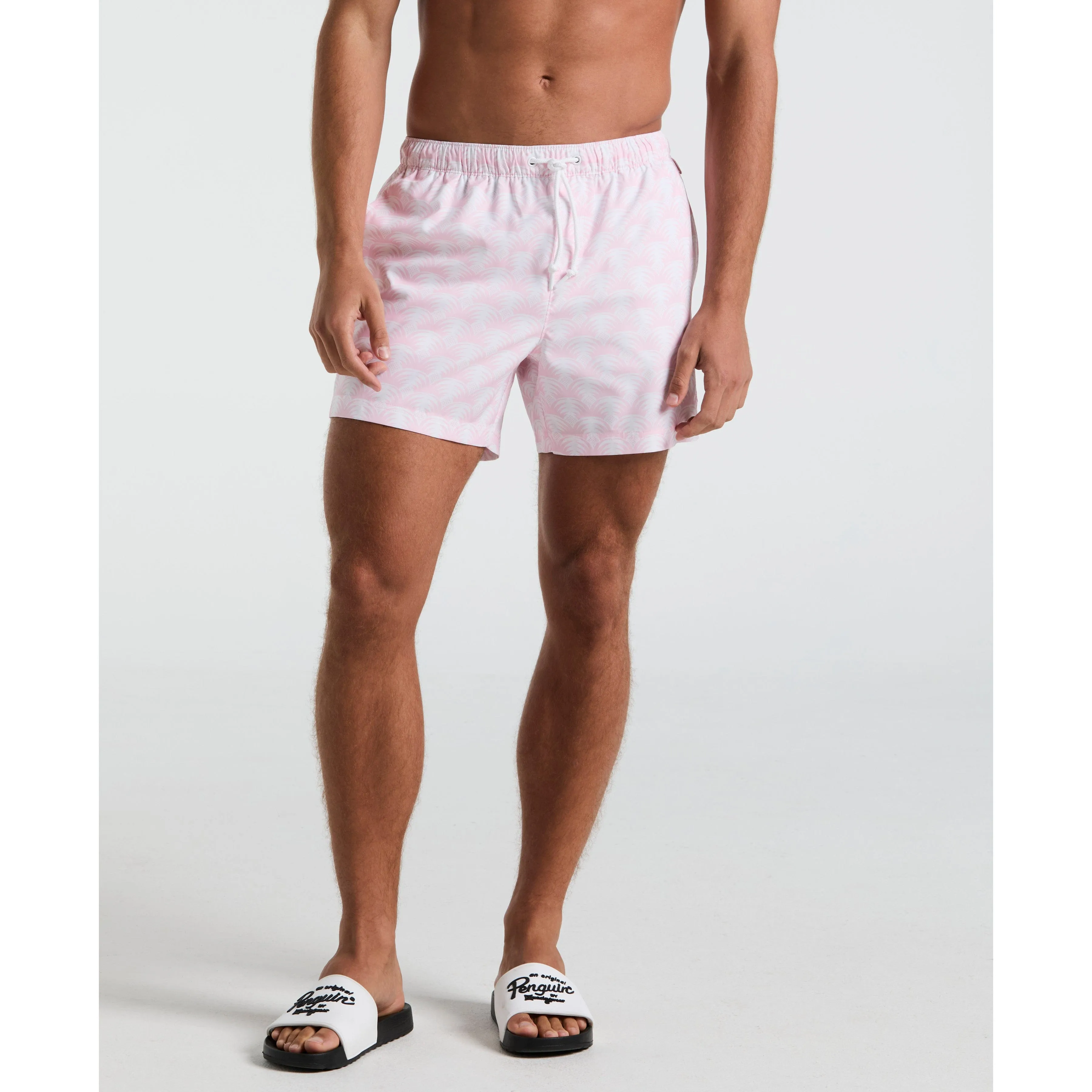 5" All-Over Geo Palms Print Swim Short sold by Original Penguin