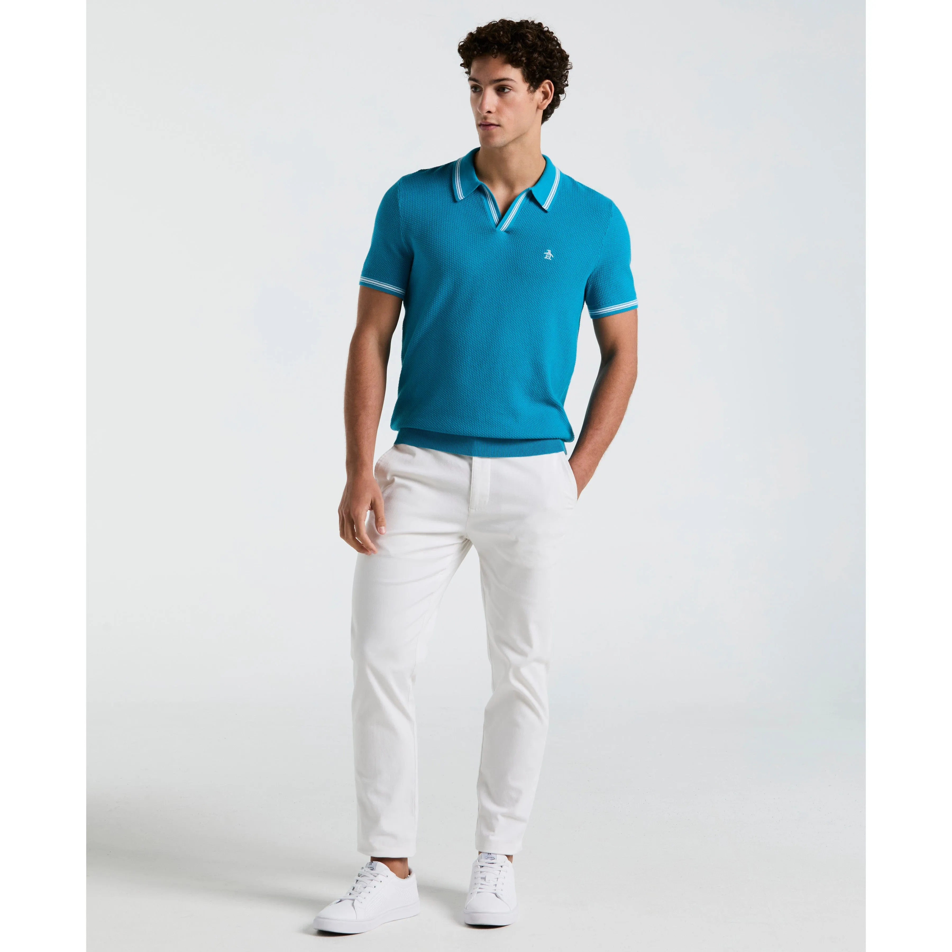 Textured Johnny Collar Sweater Polo sold by Original Penguin product image thumbnail 4