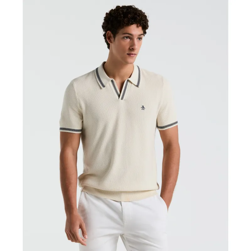 Textured Johnny Collar Sweater Polo sold by Original Penguin